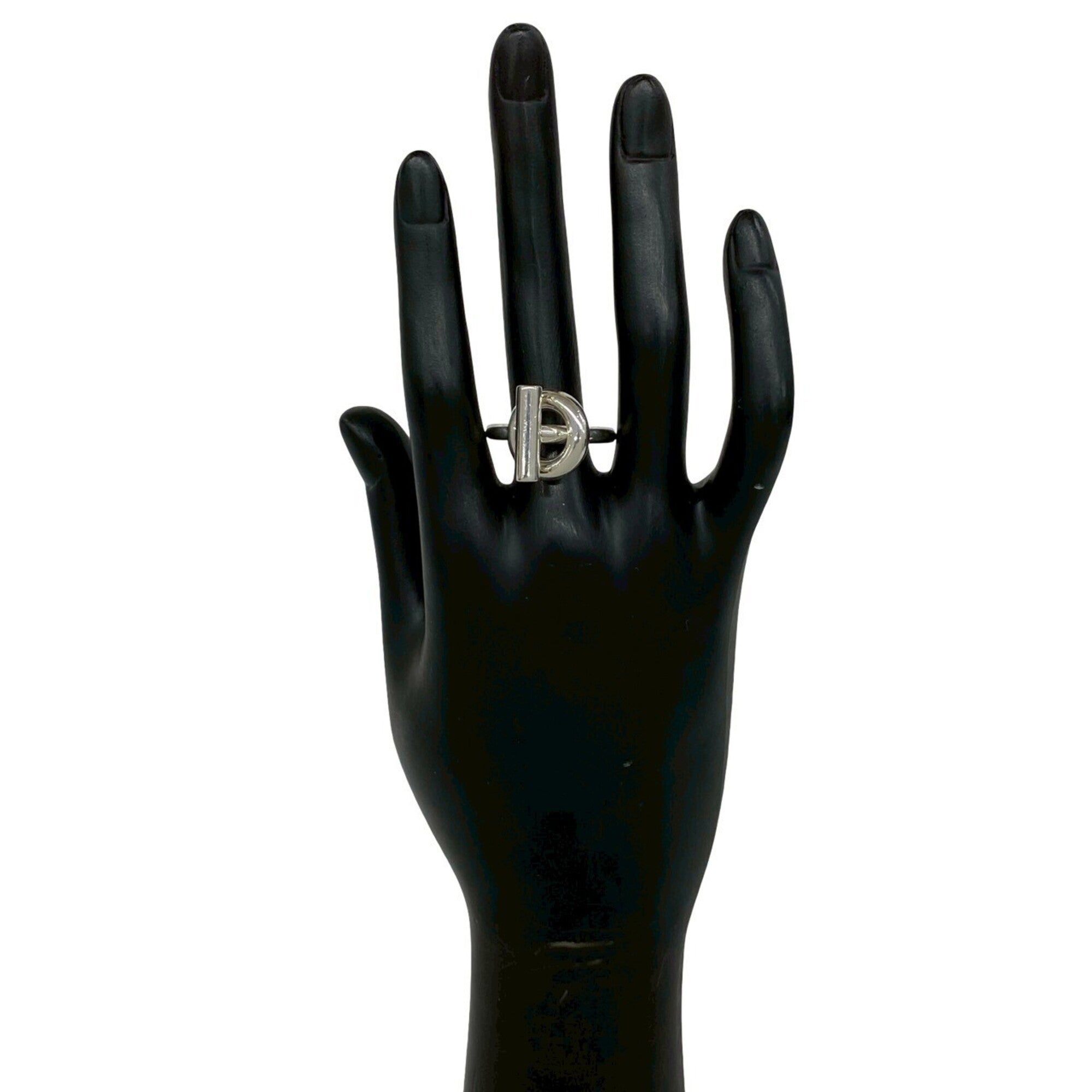Hermes Silver Silver 925 Band Ring (Pre-Owned)