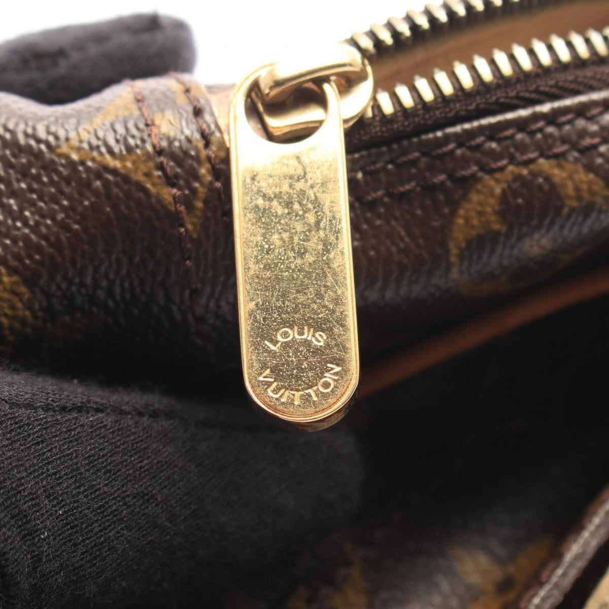 Louis Vuitton Brown Monogram Coated Canvas Leather Handbag (Pre-Owned)