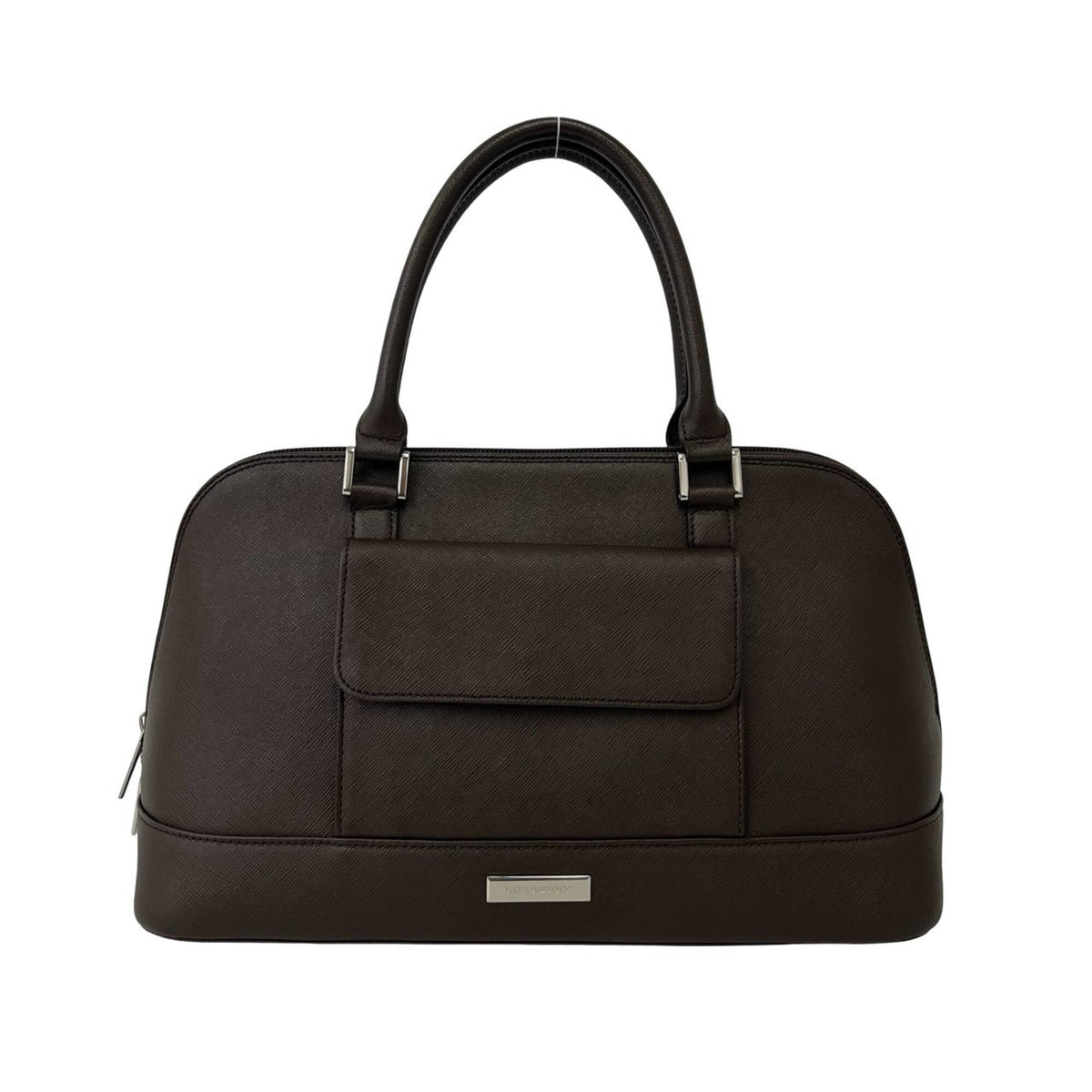 Burberry Brown Leather Boston Bag Handbag (Pre-Owned)