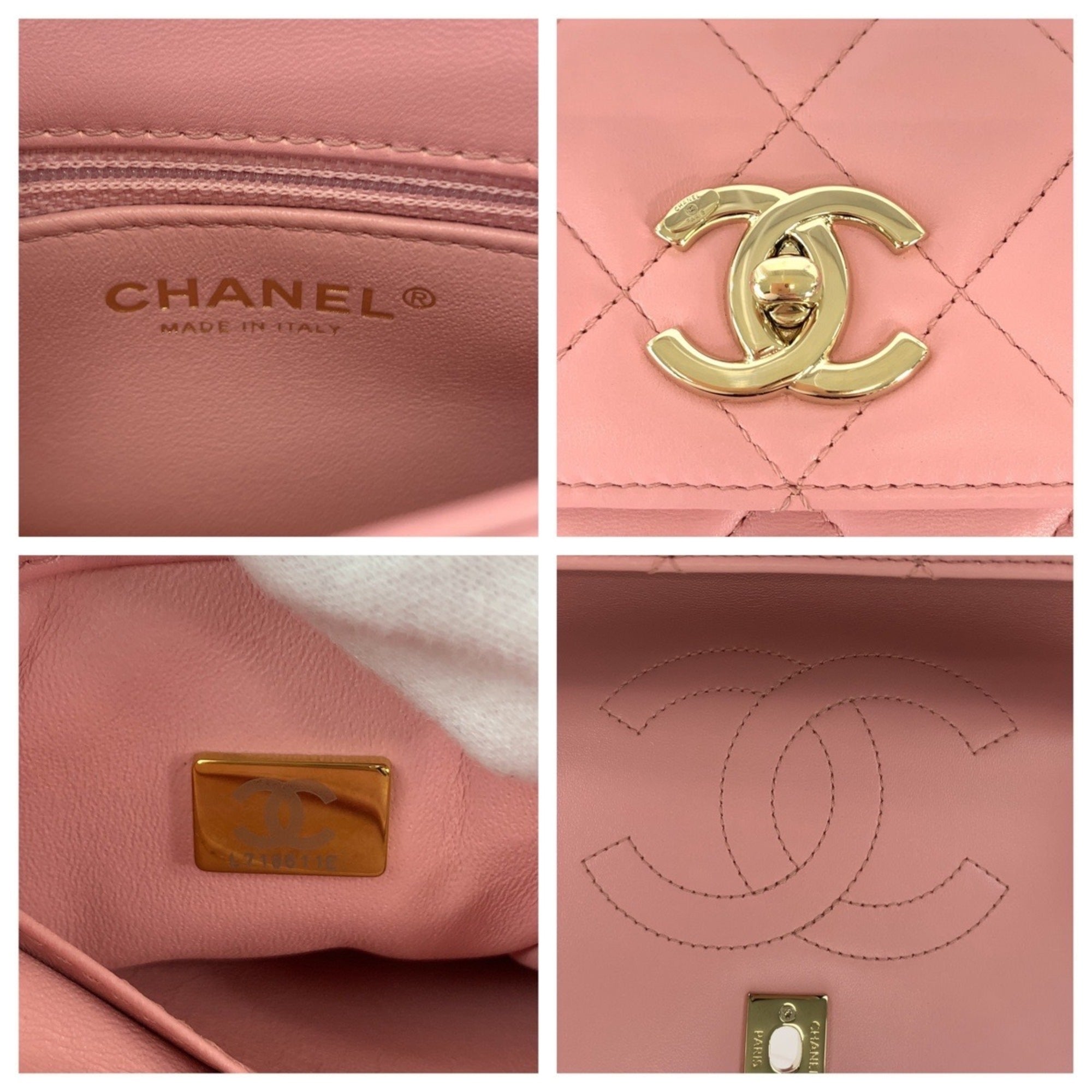Chanel Pink Leather Handbag Shoulder Bag (Pre-Owned)