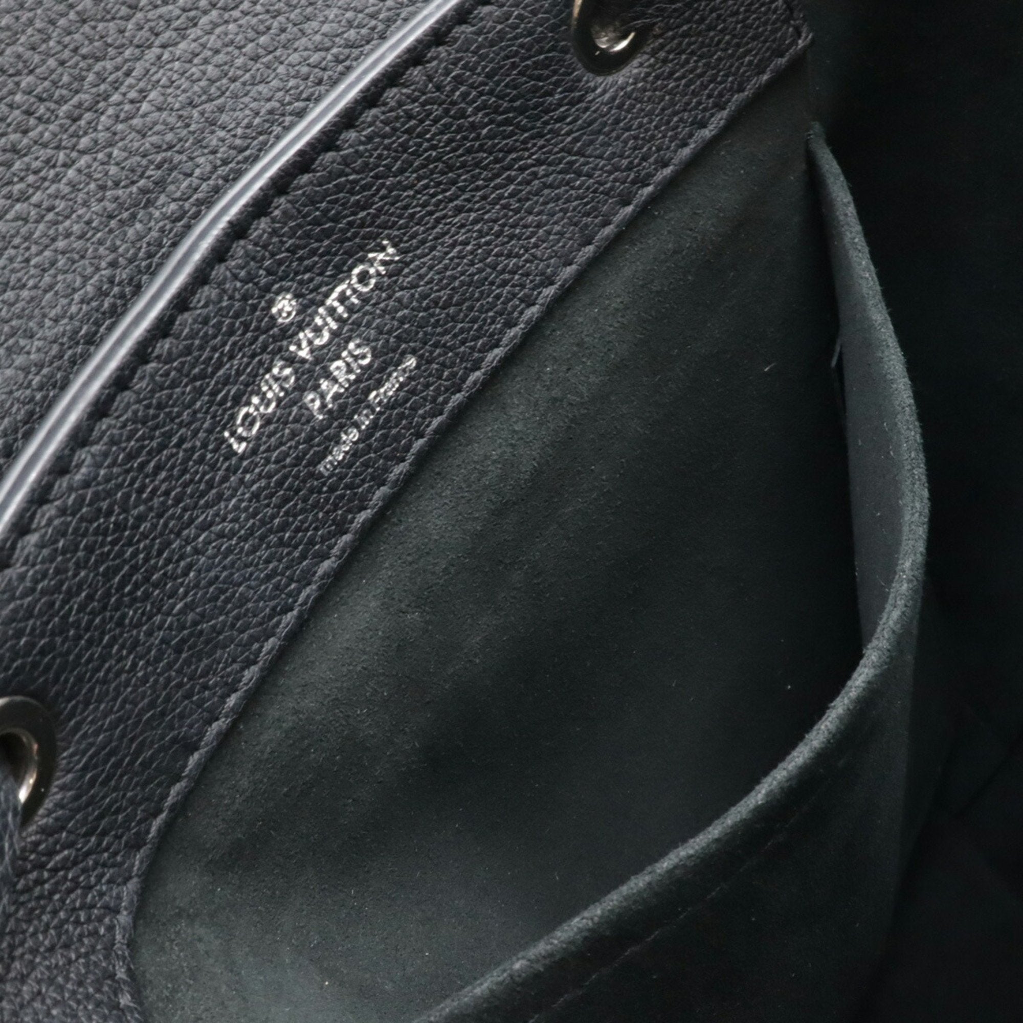 Louis Vuitton Noir Leather Backpack (Pre-Owned)