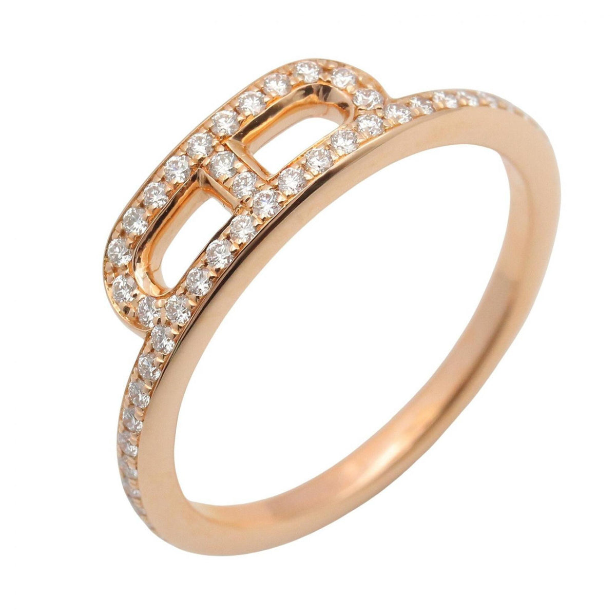 Hermes Gold Clear Pink Gold (18K) Band Ring (Pre-Owned)