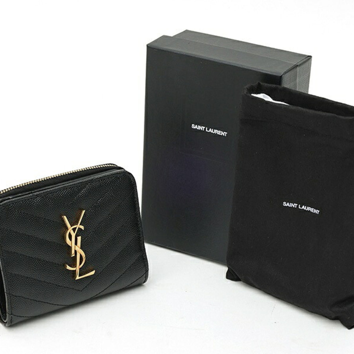 Saint Laurent Black Leather Wallet (Bi-Fold) (Pre-Owned)