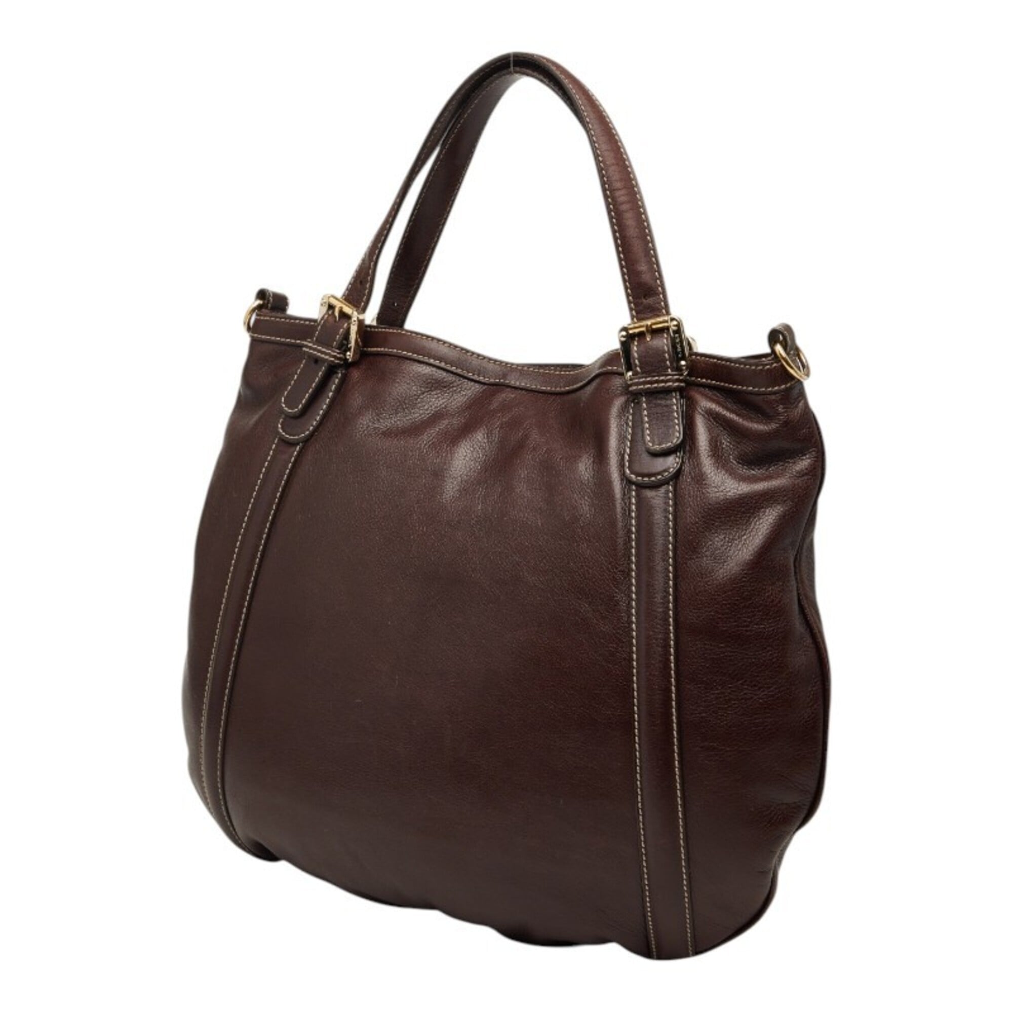 Gucci Brown Leather Shoulder Bag (Pre-Owned)