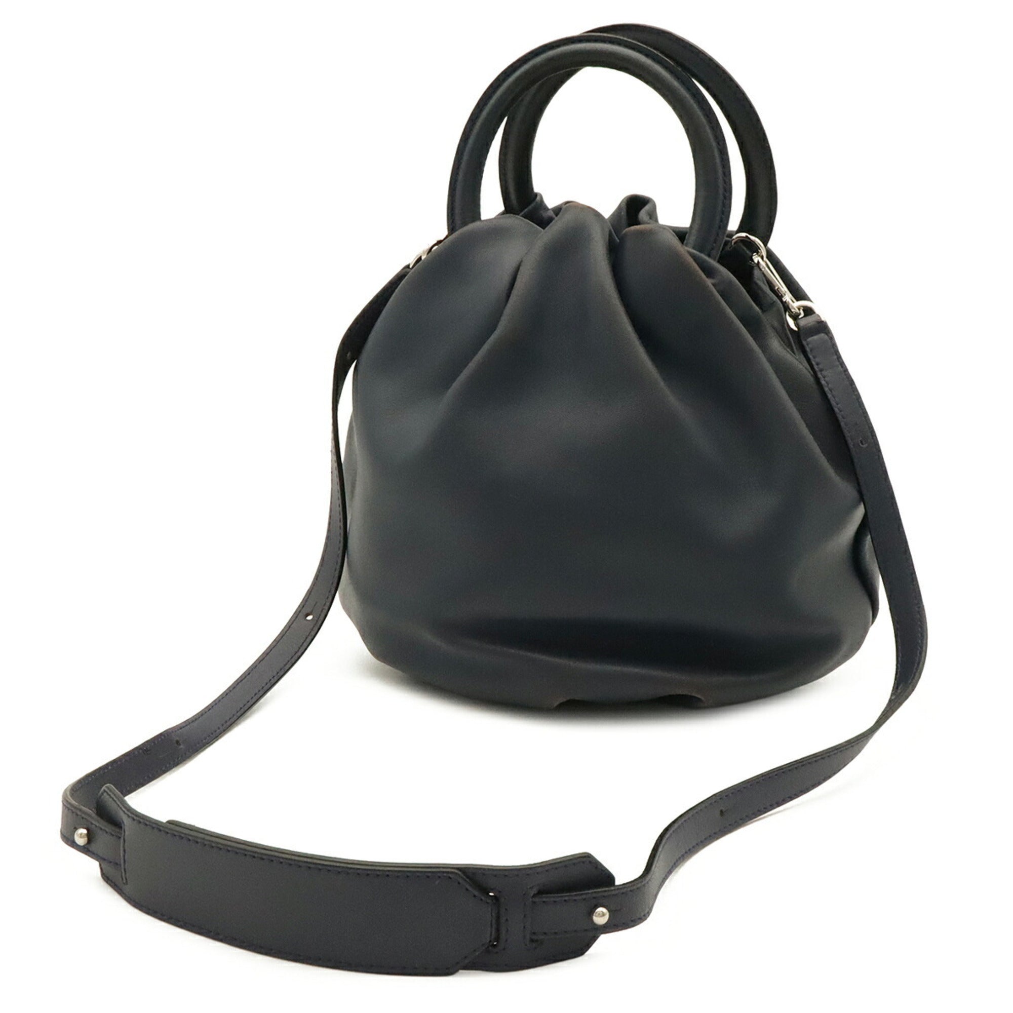 Loewe Navy Leather Handbag Shoulder Bag (Pre-Owned)