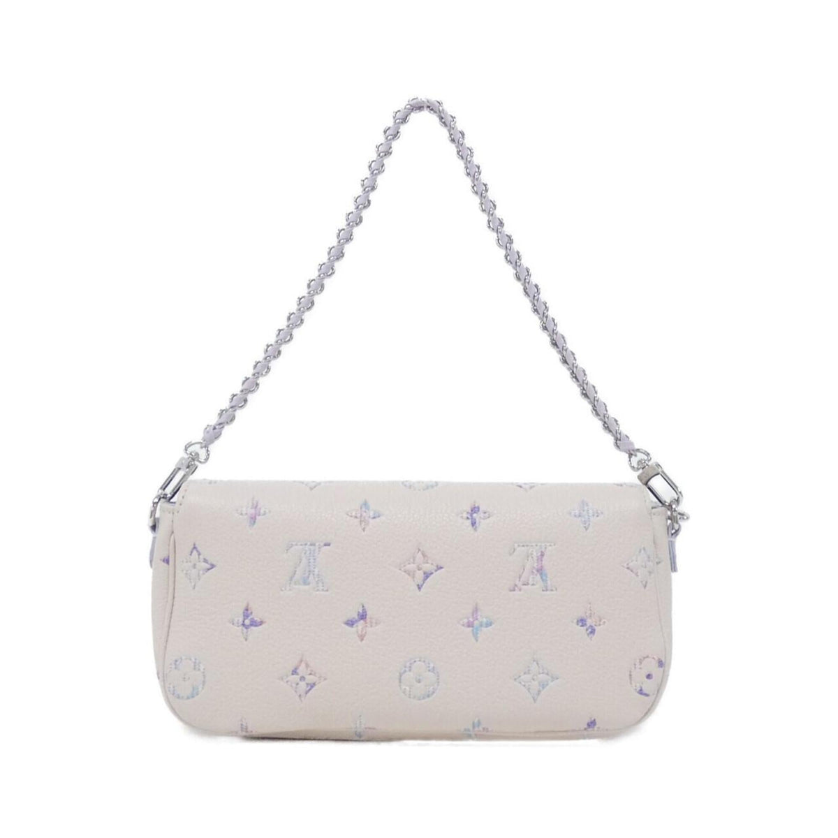 Louis Vuitton Silver Leather Shoulder Bag (Pre-Owned)