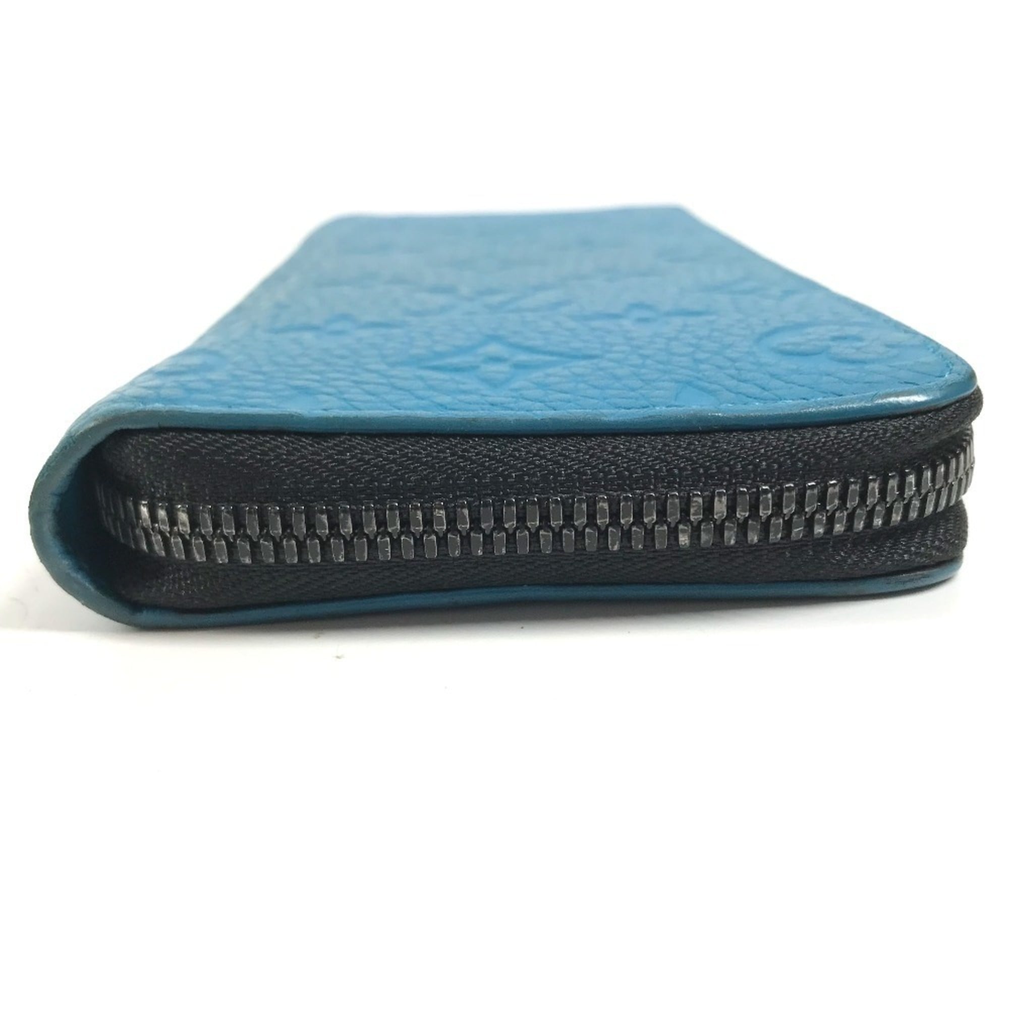 Louis Vuitton Taurillon Blue Leather Long Wallet (Bi-Fold) (Pre-Owned)