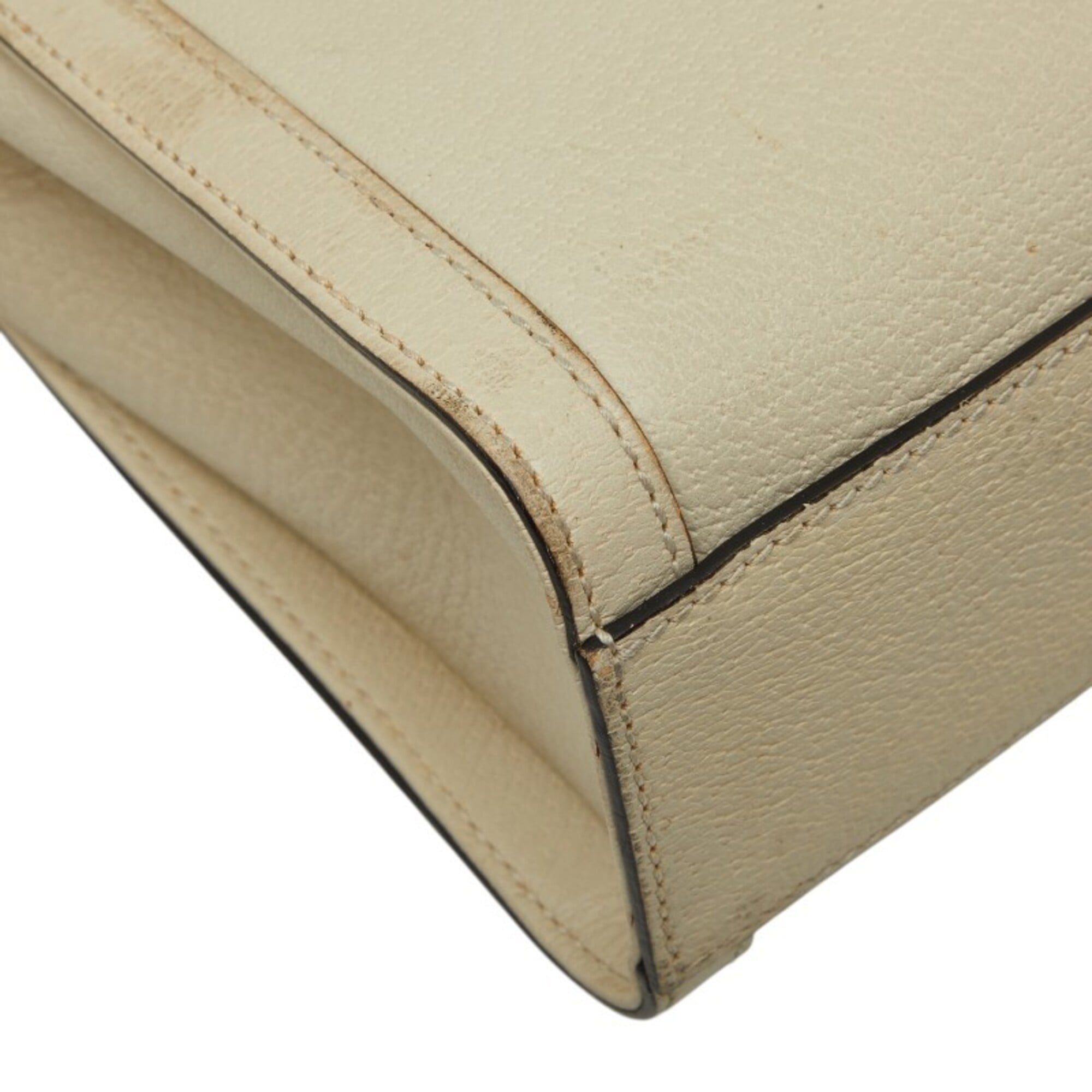 Gucci Ivory Leather Handbag Shoulder Bag (Pre-Owned)
