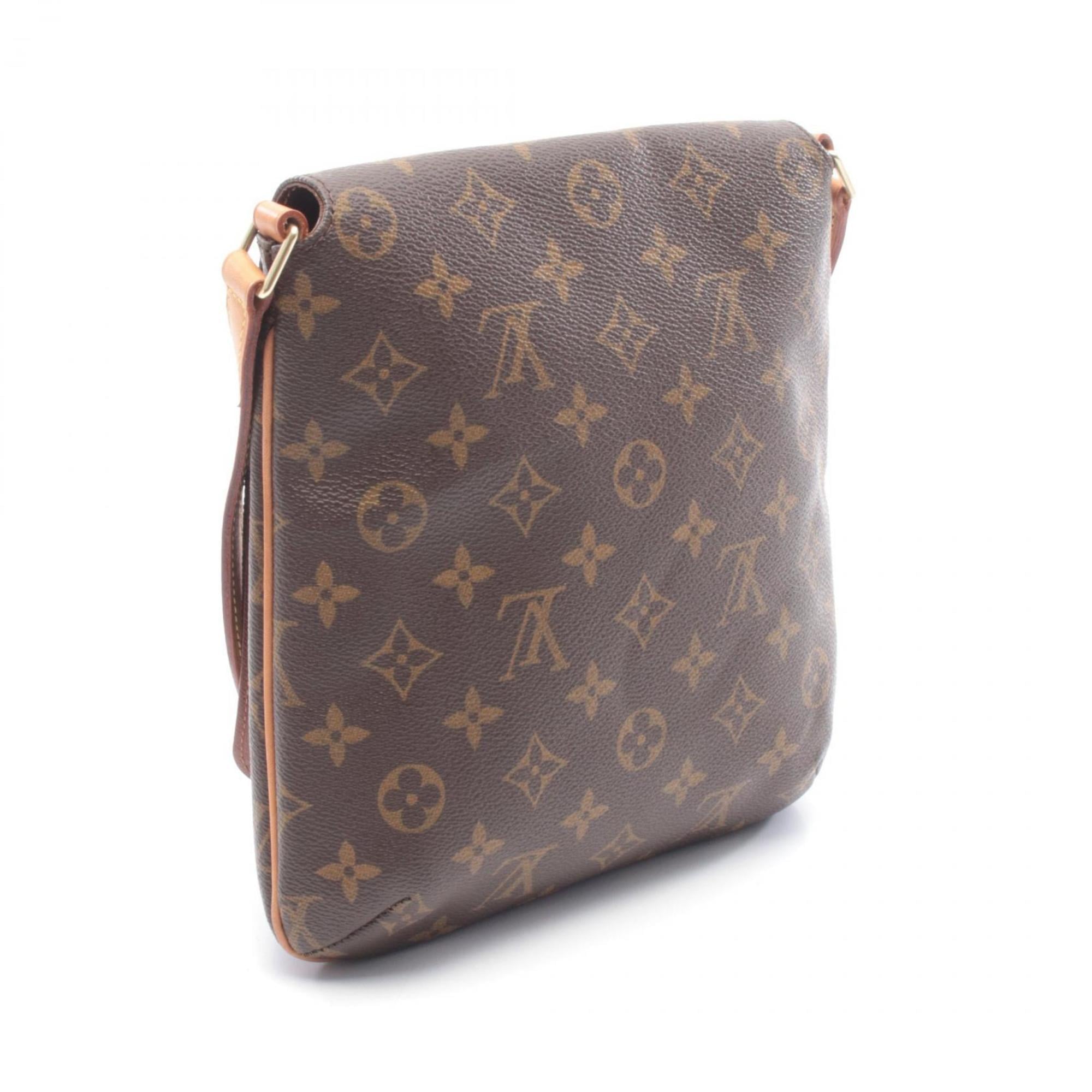 Louis Vuitton Brown Coated Canvas Leather Handbag Shoulder Bag (Pre-Owned)