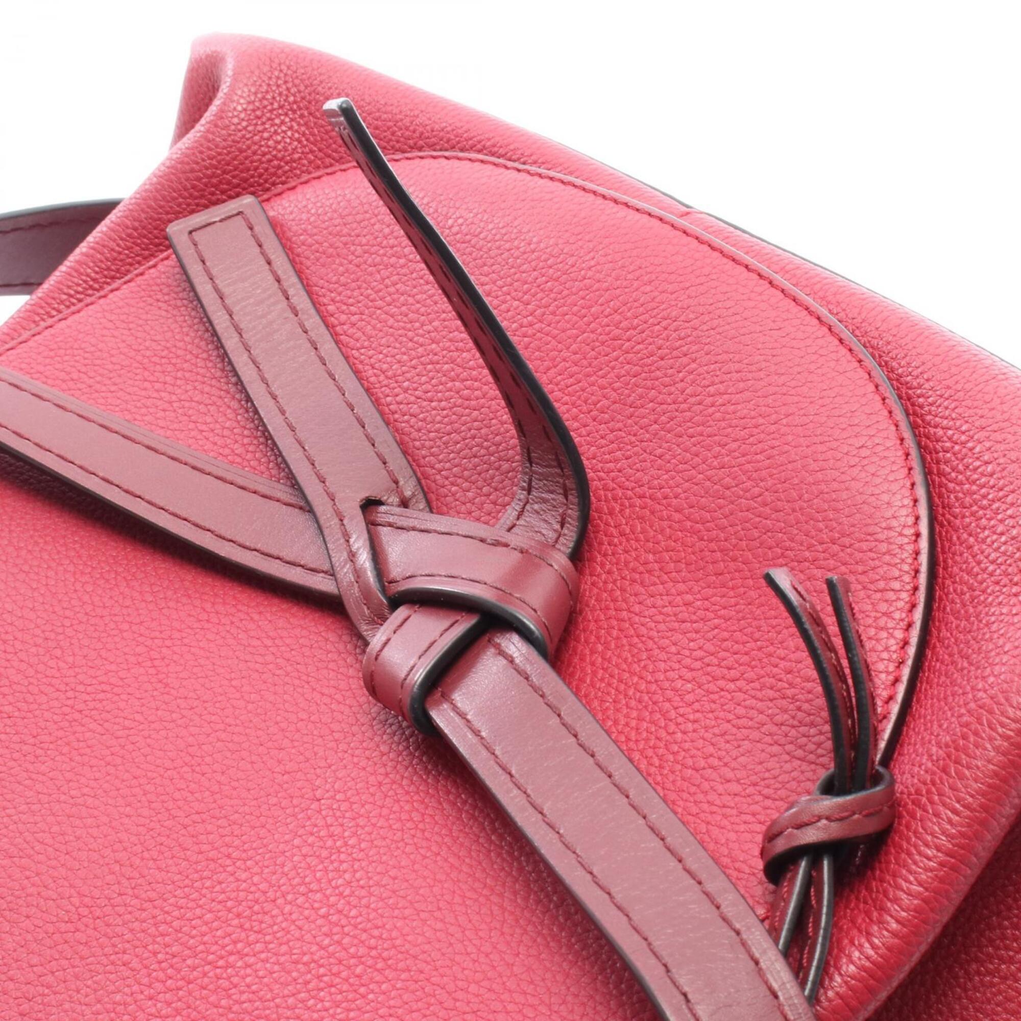 Loewe Bordeaux Red Color Leather Handbag Tote Bag (Pre-Owned)
