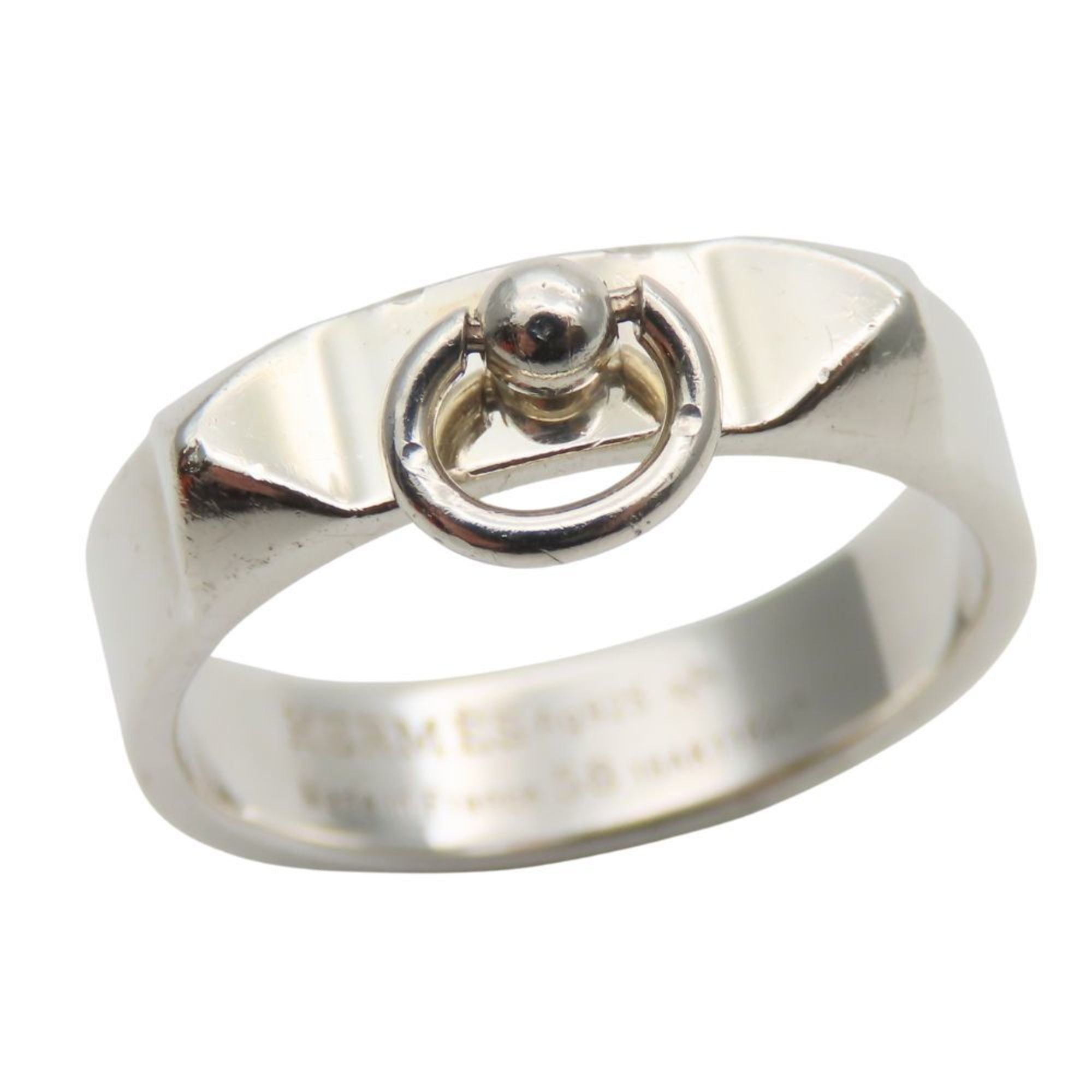 Hermes Silver Silver 925 Band Ring (Pre-Owned)