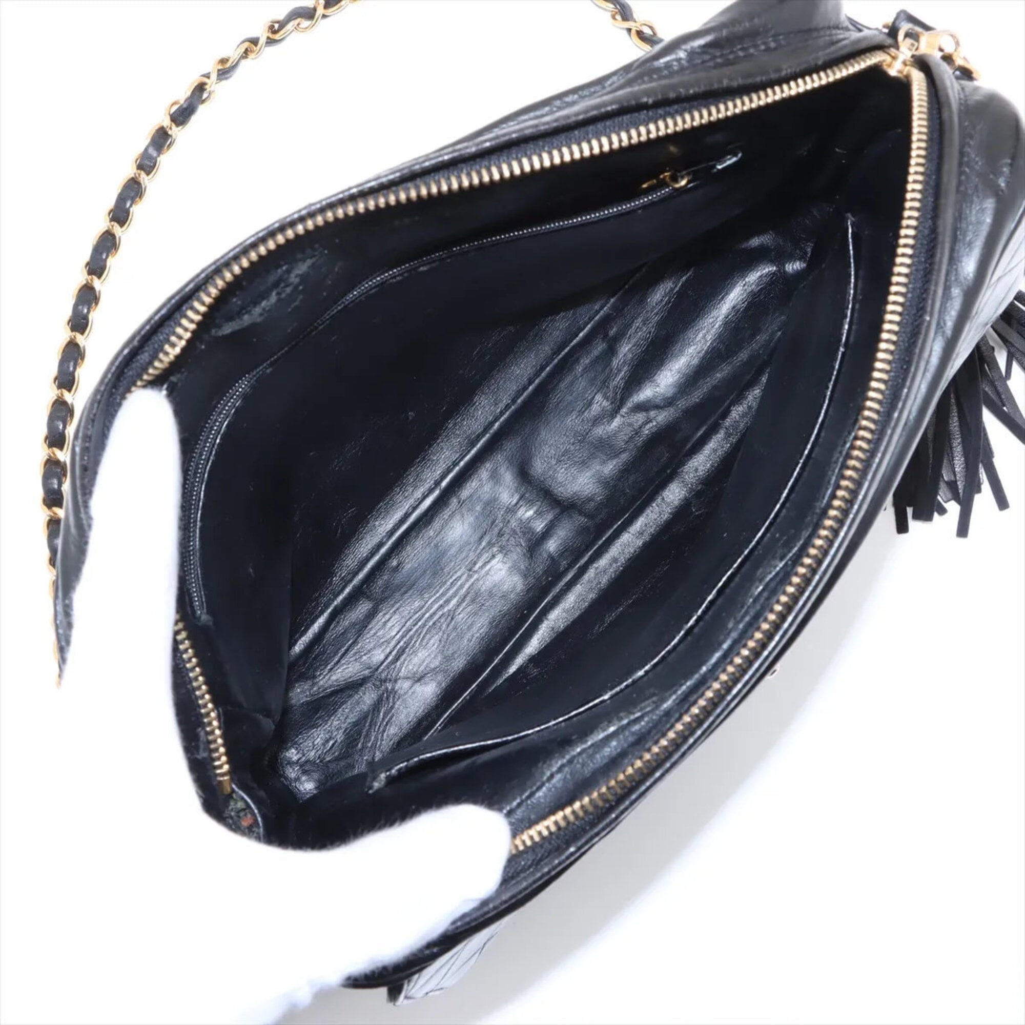 Chanel Black Leather Shoulder Bag Tote Bag (Pre-Owned)