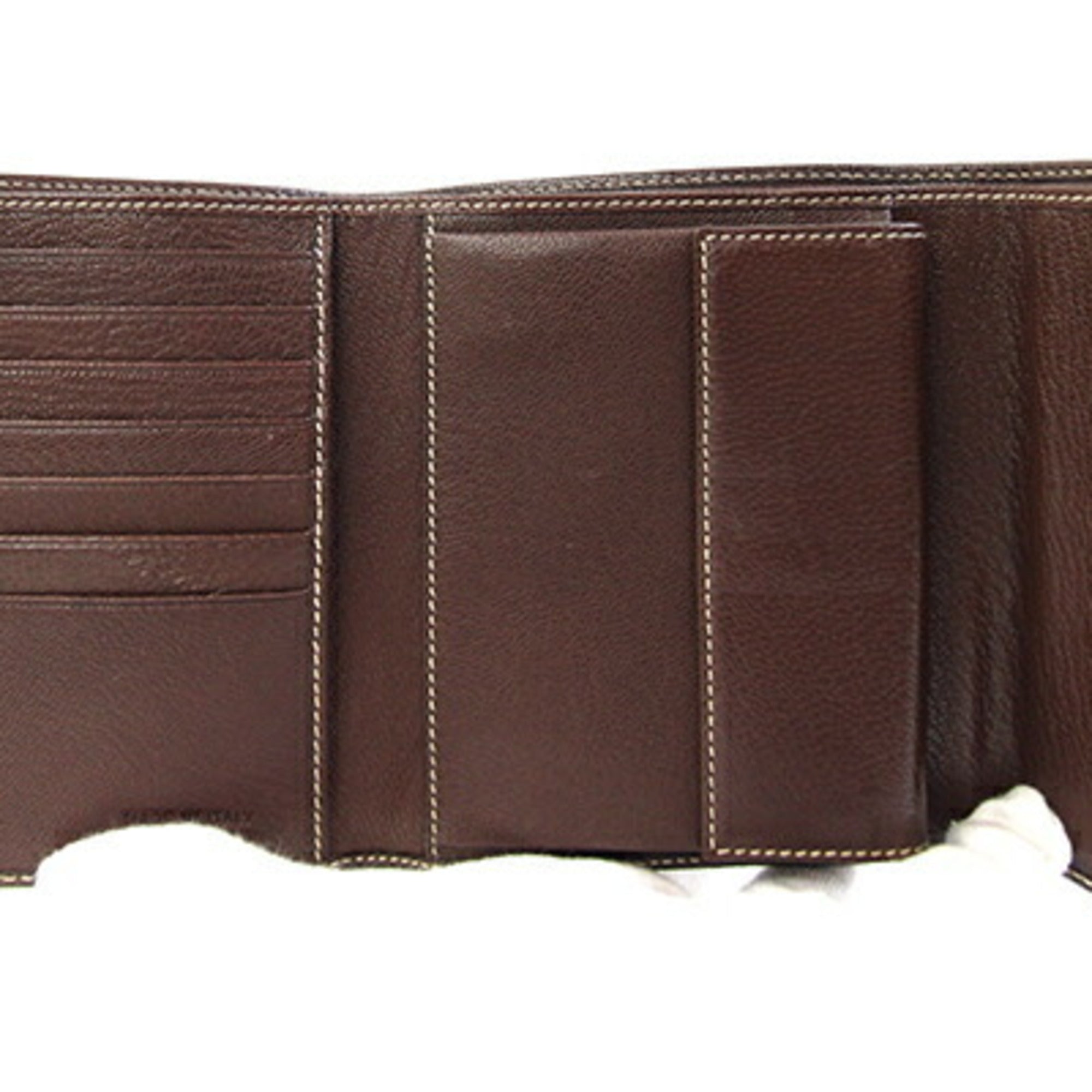 Prada Cacao Dark Brown Leather Wallet (Tri-Fold) (Pre-Owned)