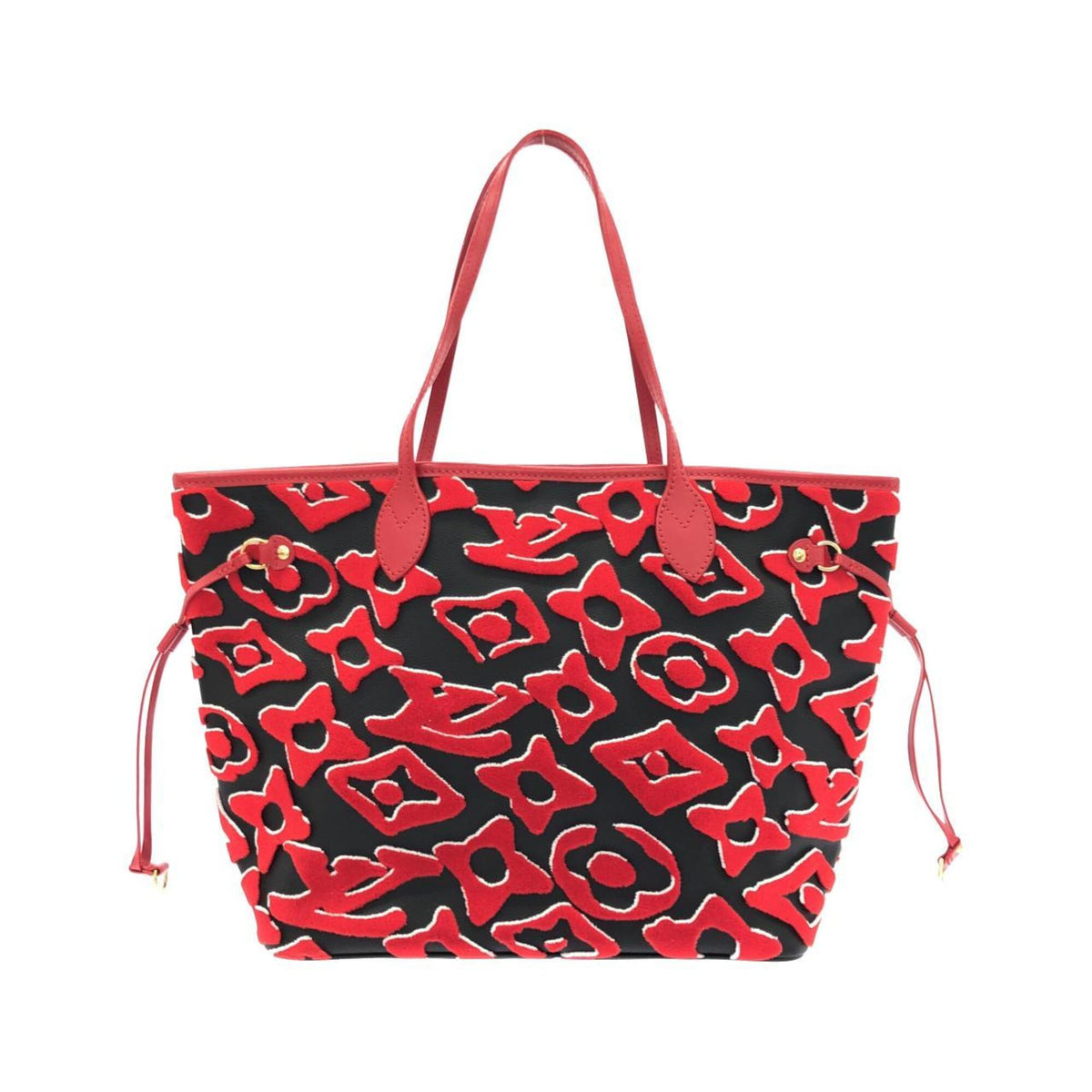 Louis Vuitton Black Red Color Coated Canvas Handbag Pouch (Pre-Owned)