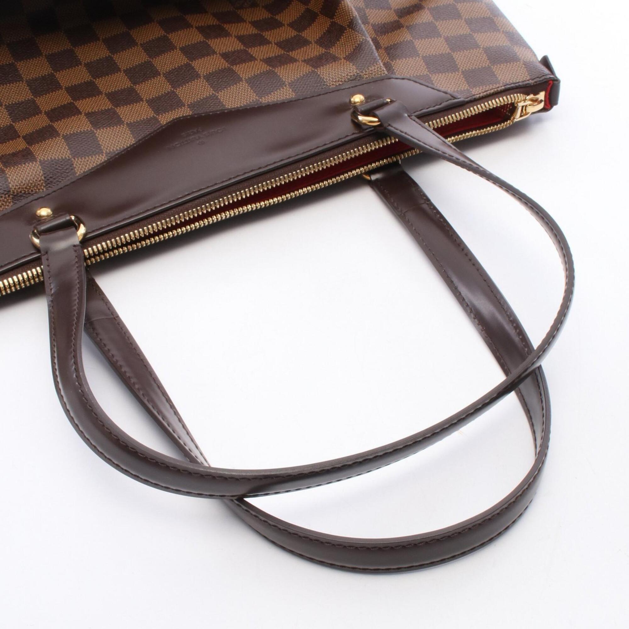 Louis Vuitton Brown Coated Canvas Leather Handbag Tote Bag (Pre-Owned)