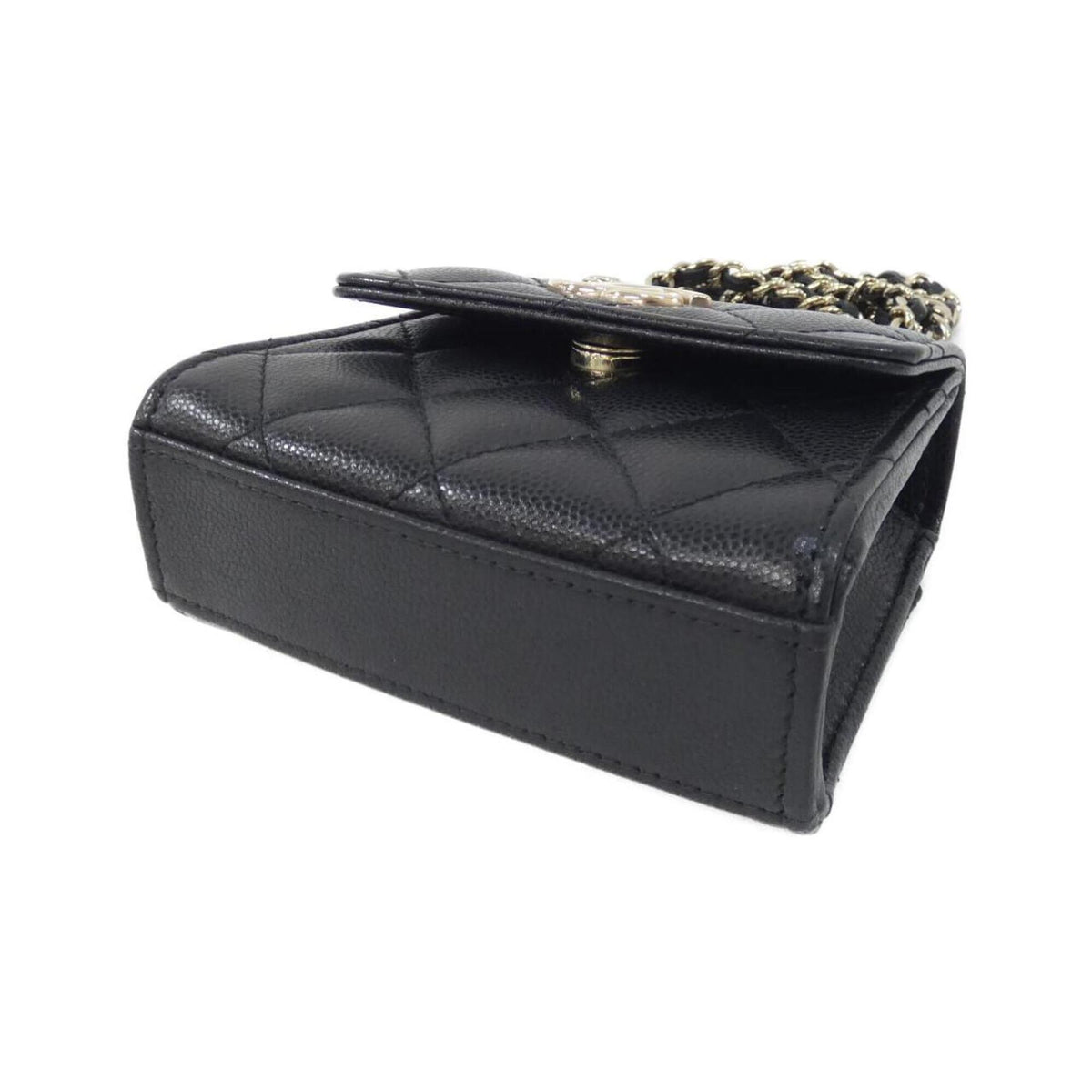 Chanel Black Grained Calfskin Handbag Shoulder Bag (Pre-Owned)