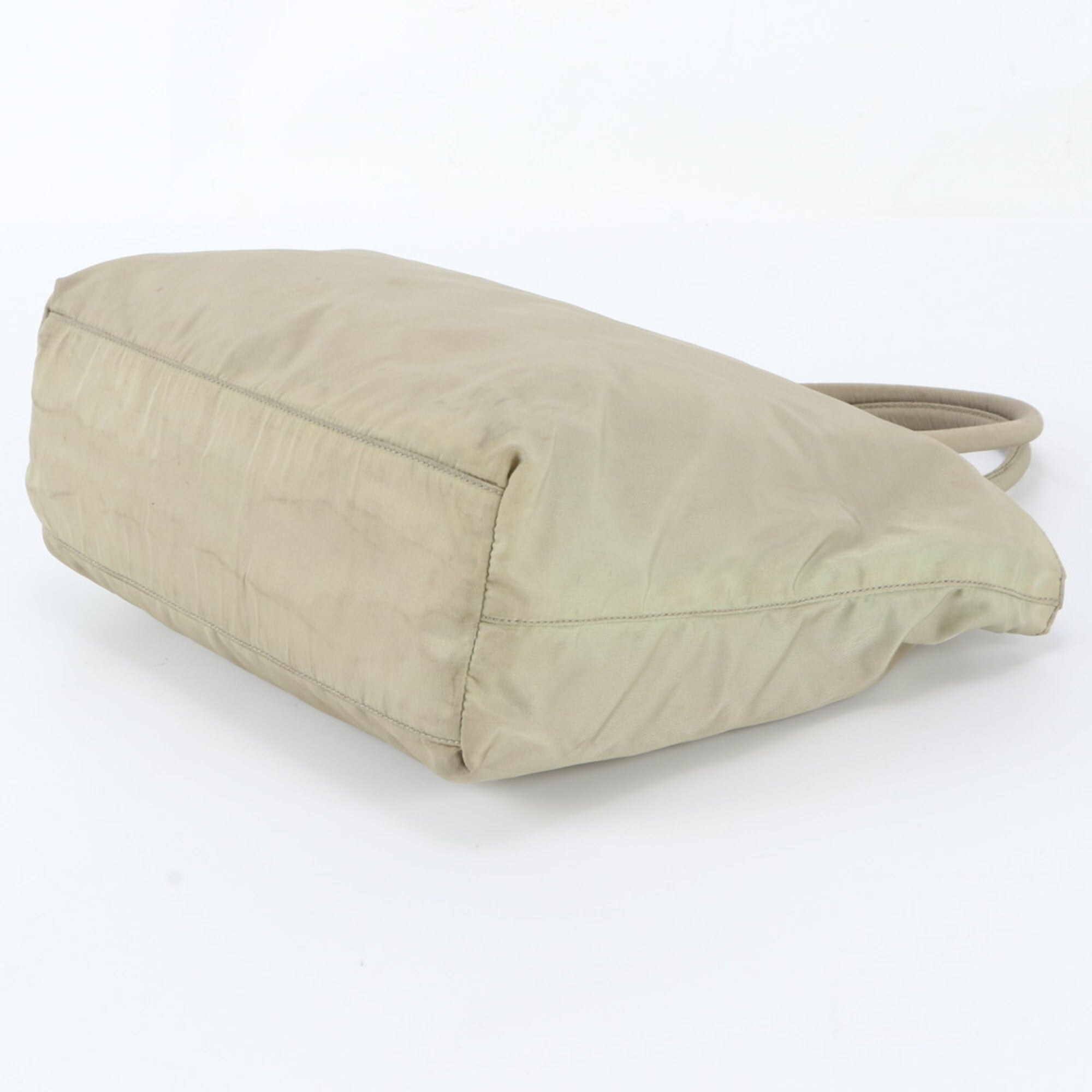 Prada Beige Nylon Handbag Tote Bag (Pre-Owned)