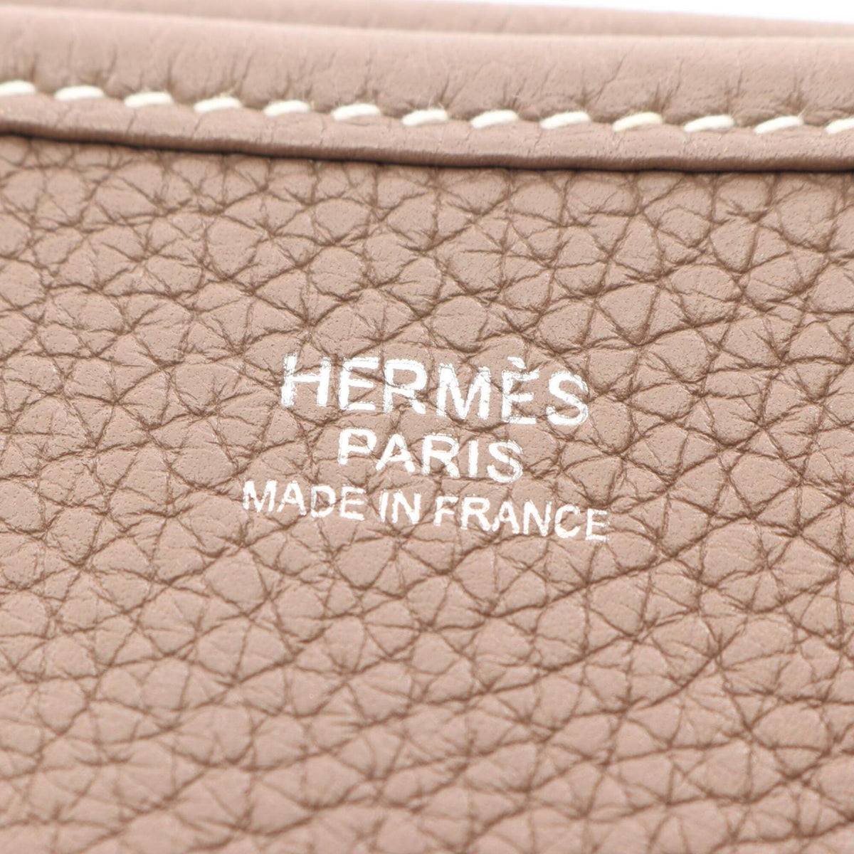 Hermes Etoupe Gray Gray Taurillon Clemence Leather Shoulder Bag (Pre-Owned)