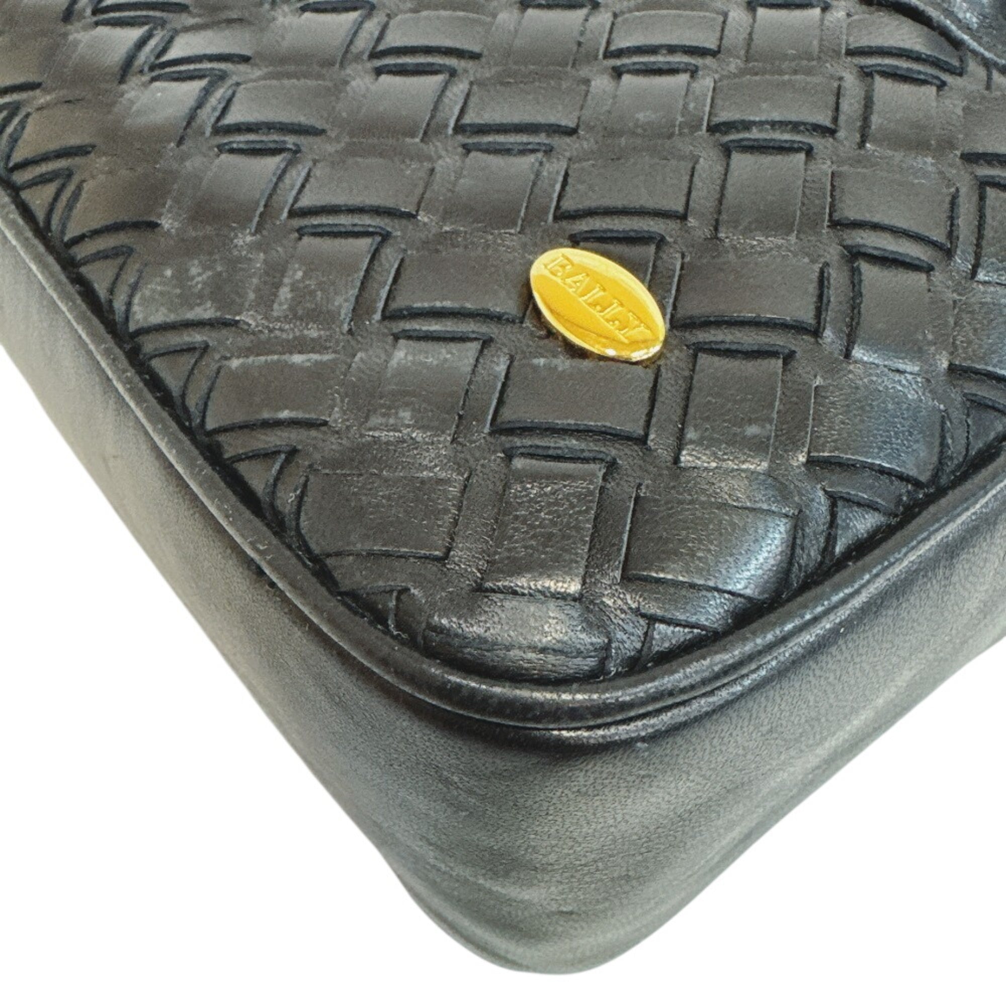 Bally Black Leather Handbag Shoulder Bag (Pre-Owned)