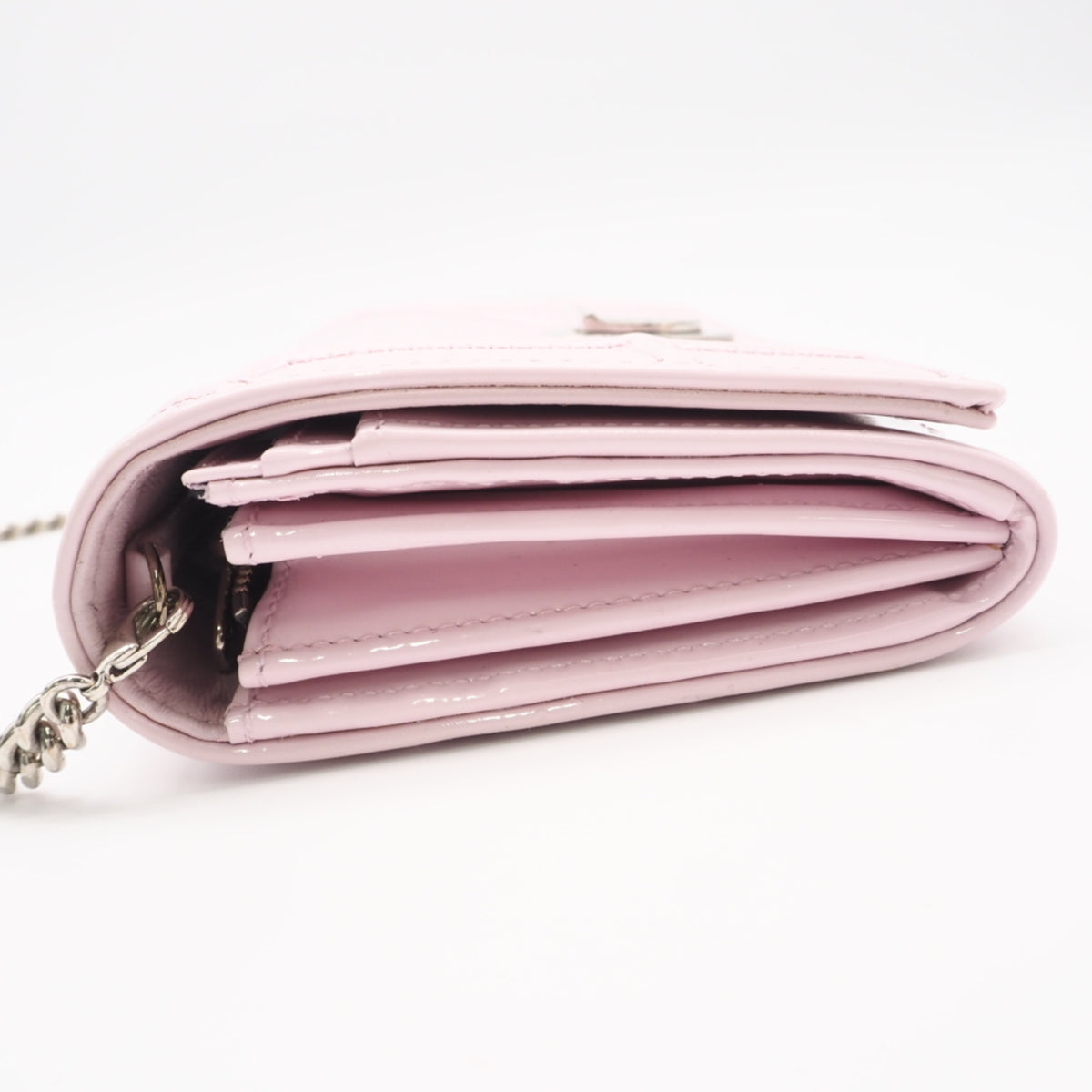Christian Dior Pink Leather Chain/Shoulder Wallet (Pre-Owned)