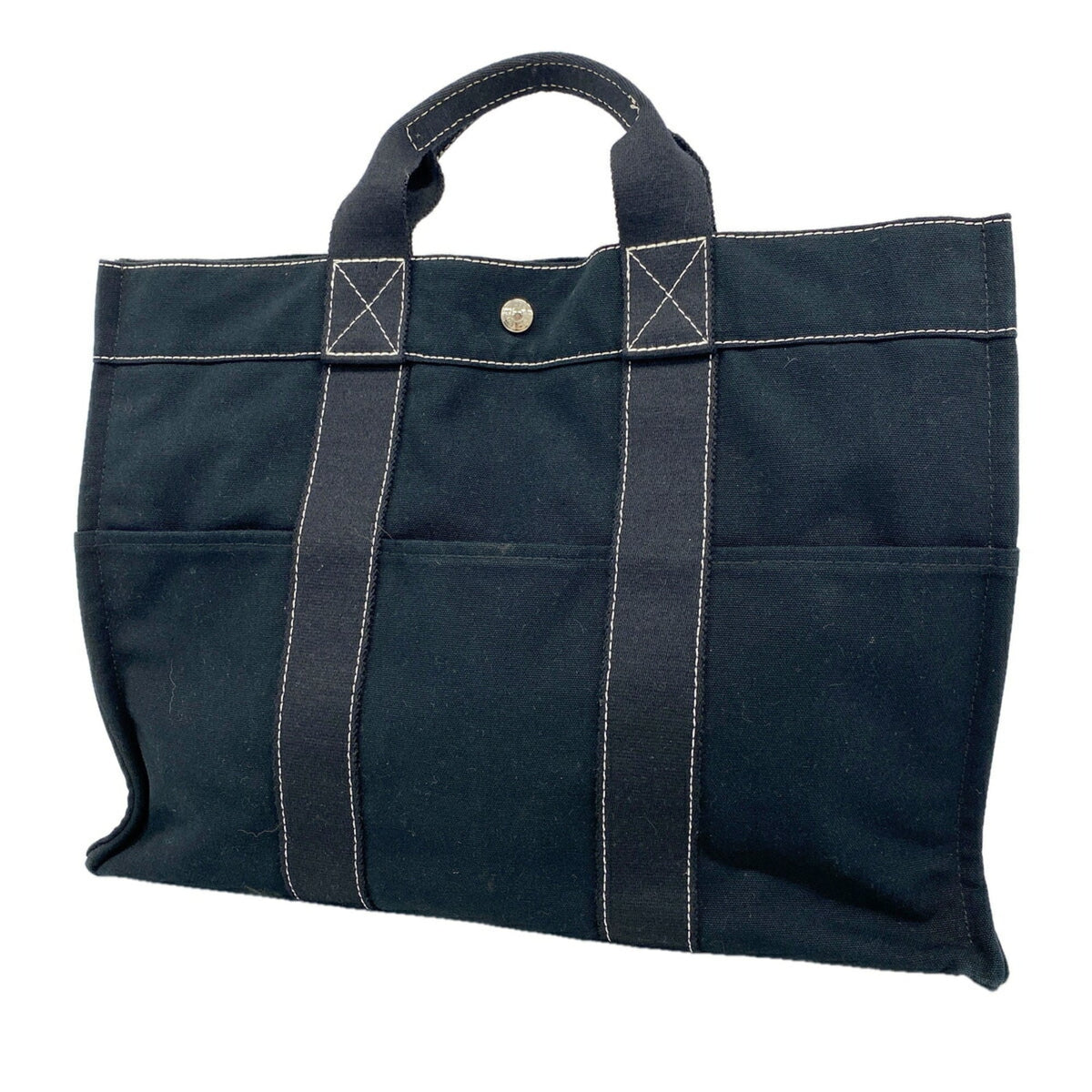 Hermes Black Canvas Tote Bag (Pre-Owned)