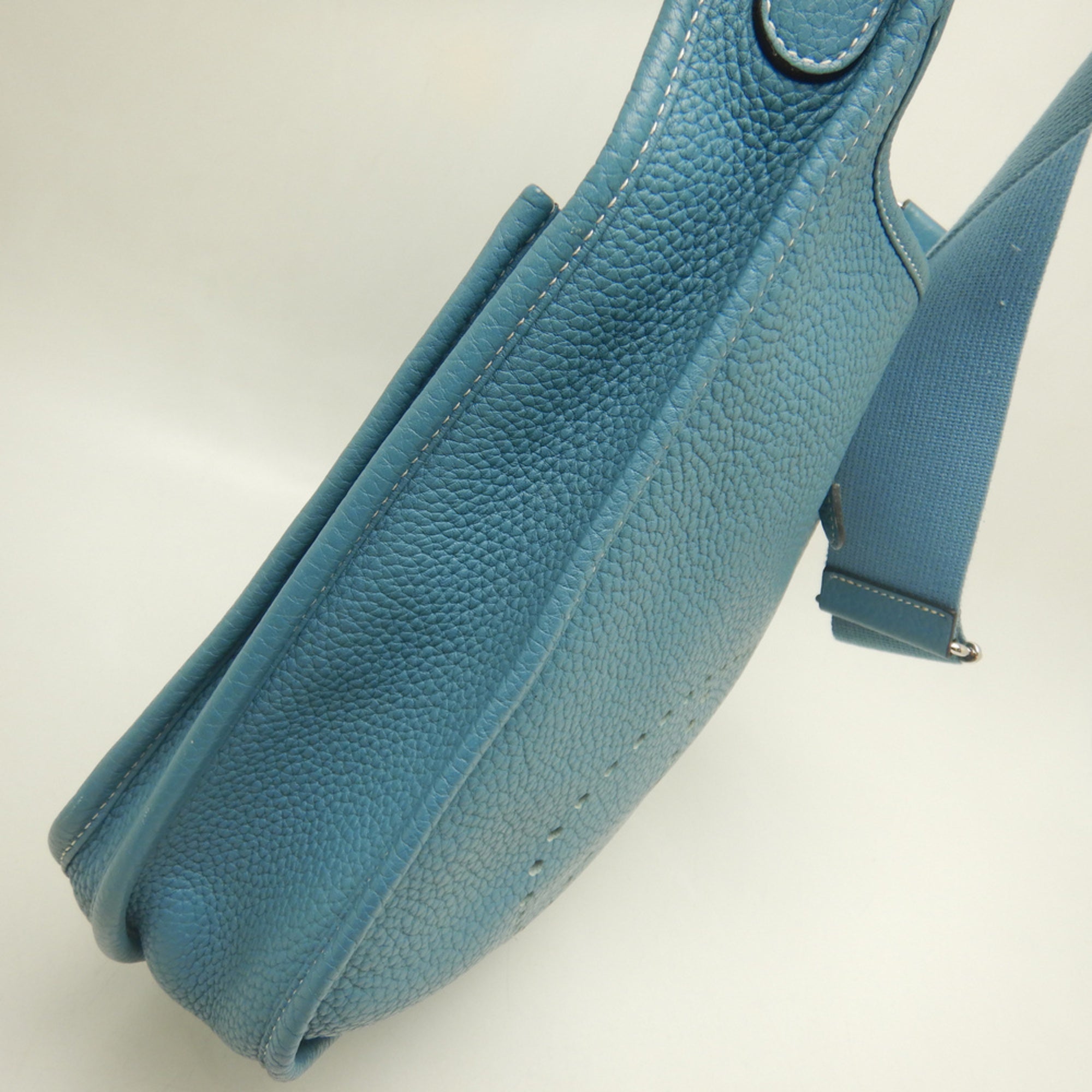 Hermes Evelyne Blue Jean Taurillon Clemence Leather Shoulder Bag (Pre-Owned)