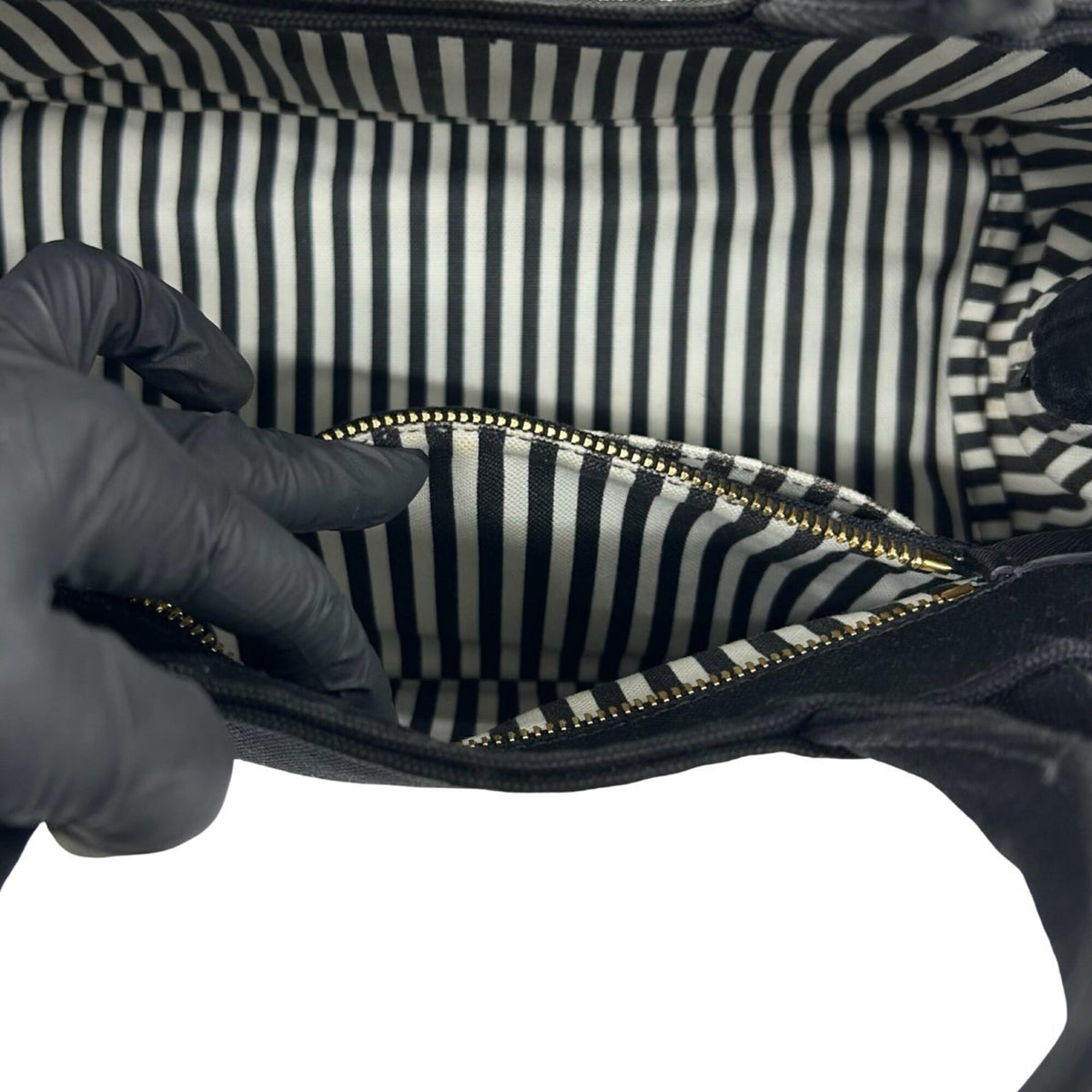 Prada Black Canvas Handbag Shoulder Bag Tote Bag (Pre-Owned)