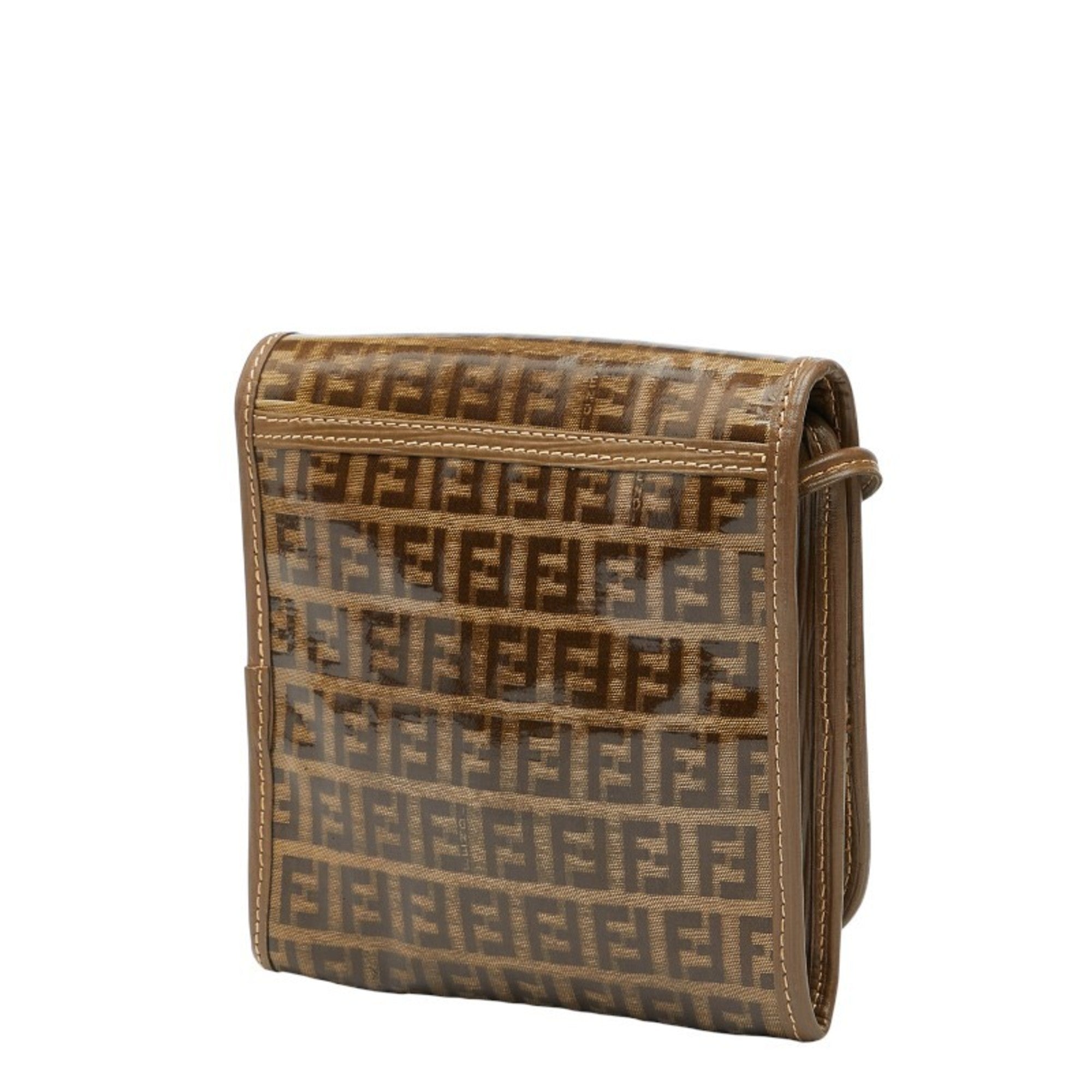 Fendi Brown Pvc Leather Shoulder Bag (Pre-Owned)