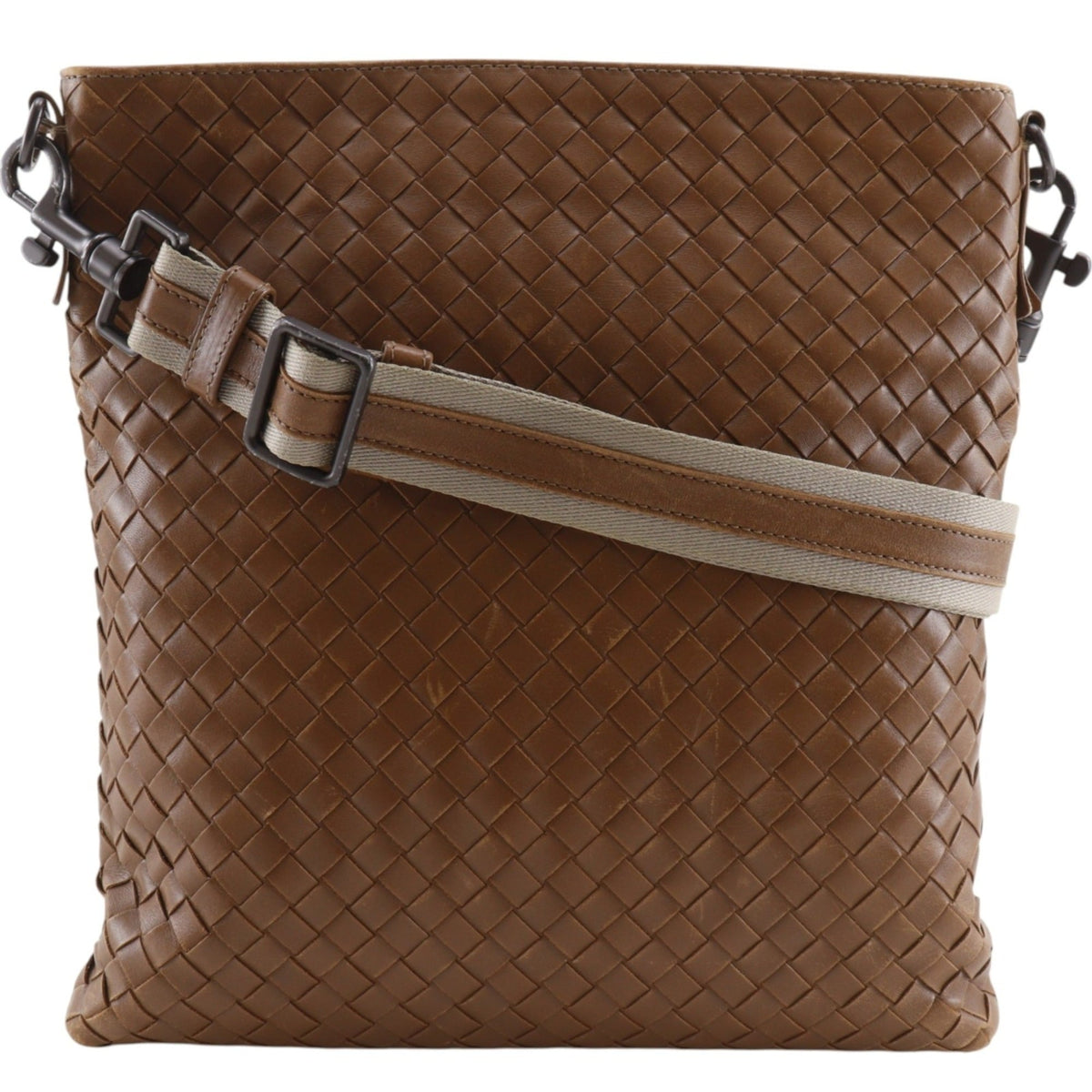 Bottega Veneta Intrecciato Brown Leather Shoulder Bag (Pre-Owned)