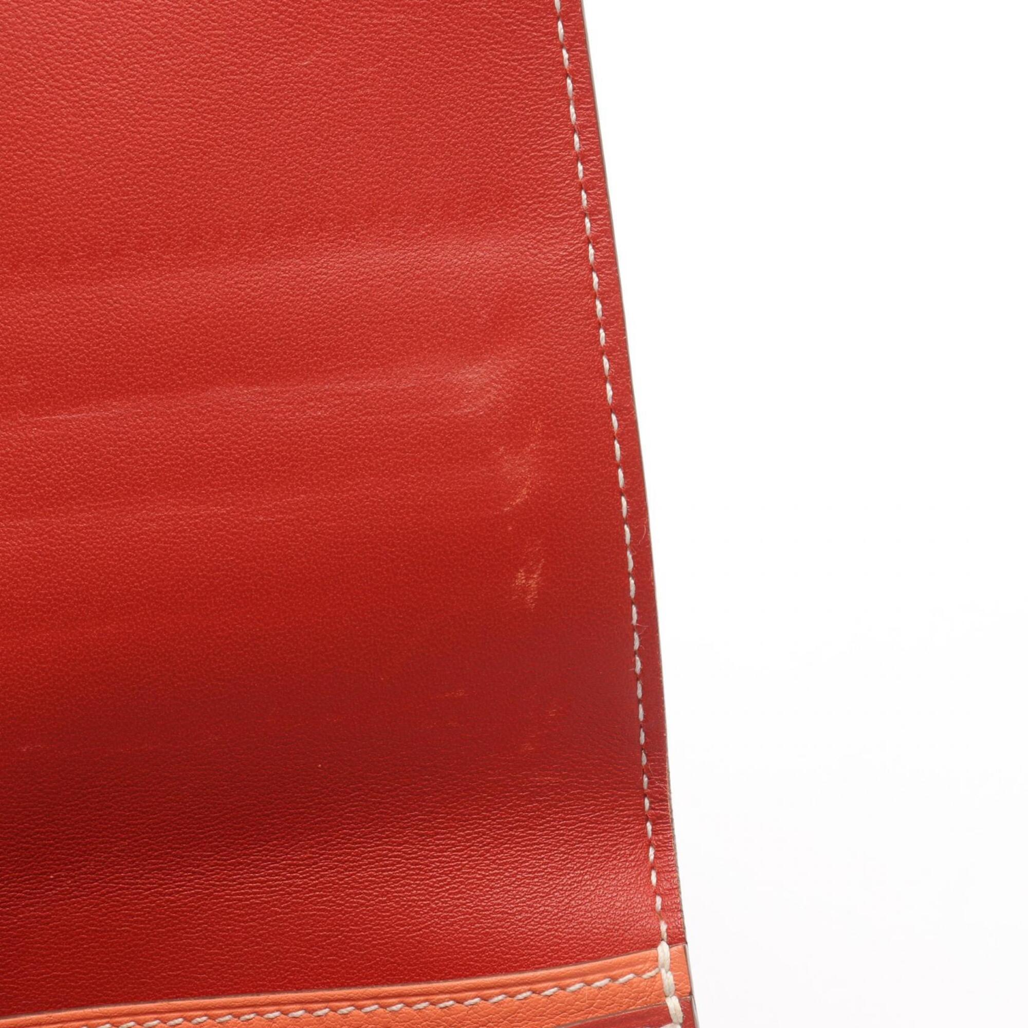 Hermes Bordeaux Pink Swift Leather Leather Long Wallet (Bi-Fold) (Pre-Owned)