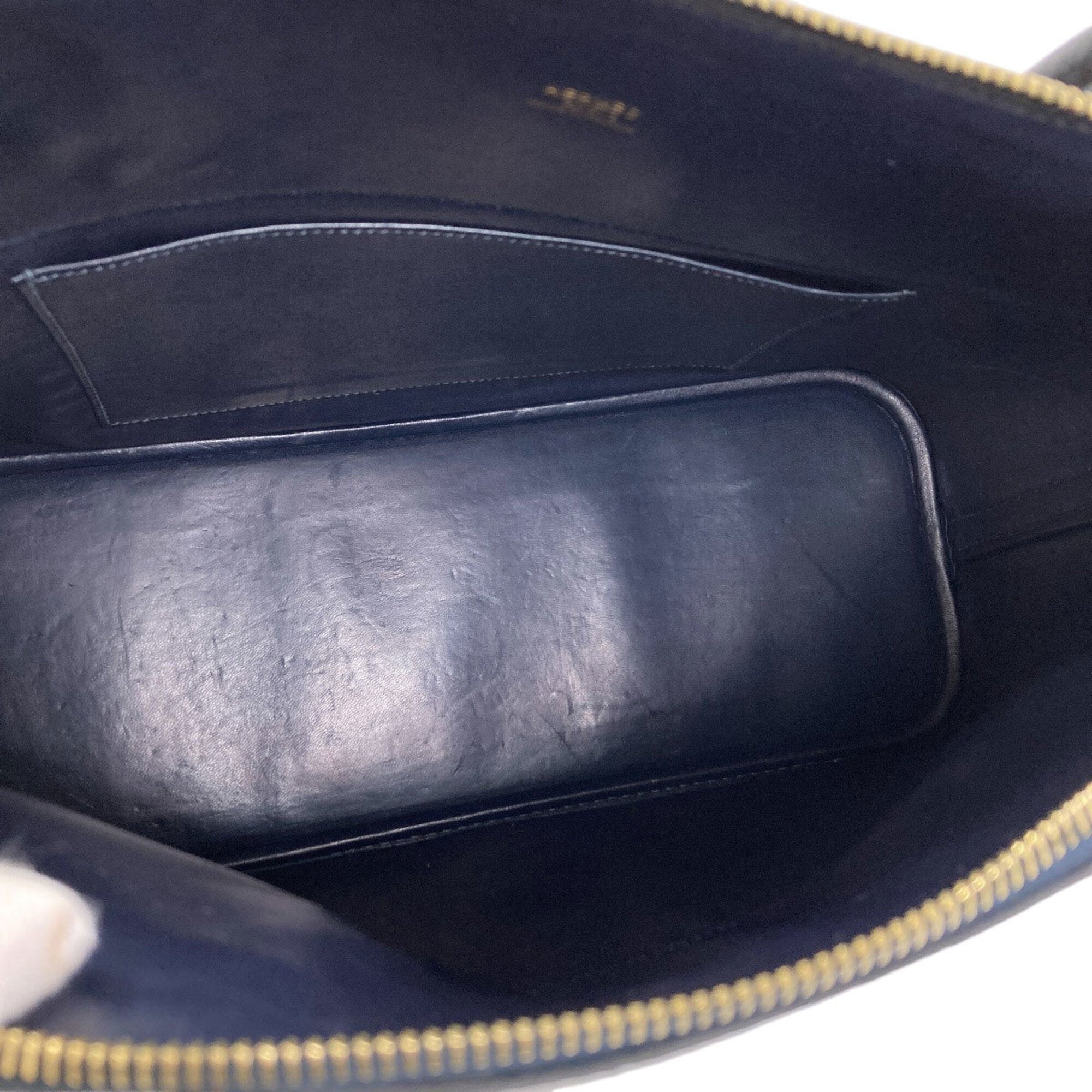 Hermes Bolide Dark Navy Fjord Leather Handbag (Pre-Owned)