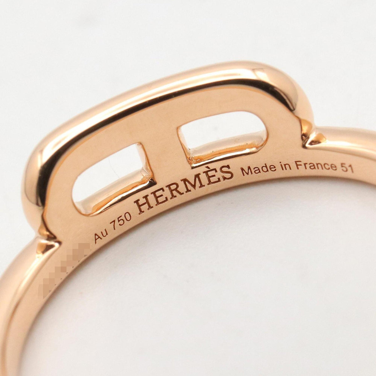 Hermes Gold Clear Pink Gold (18K) Band Ring (Pre-Owned)