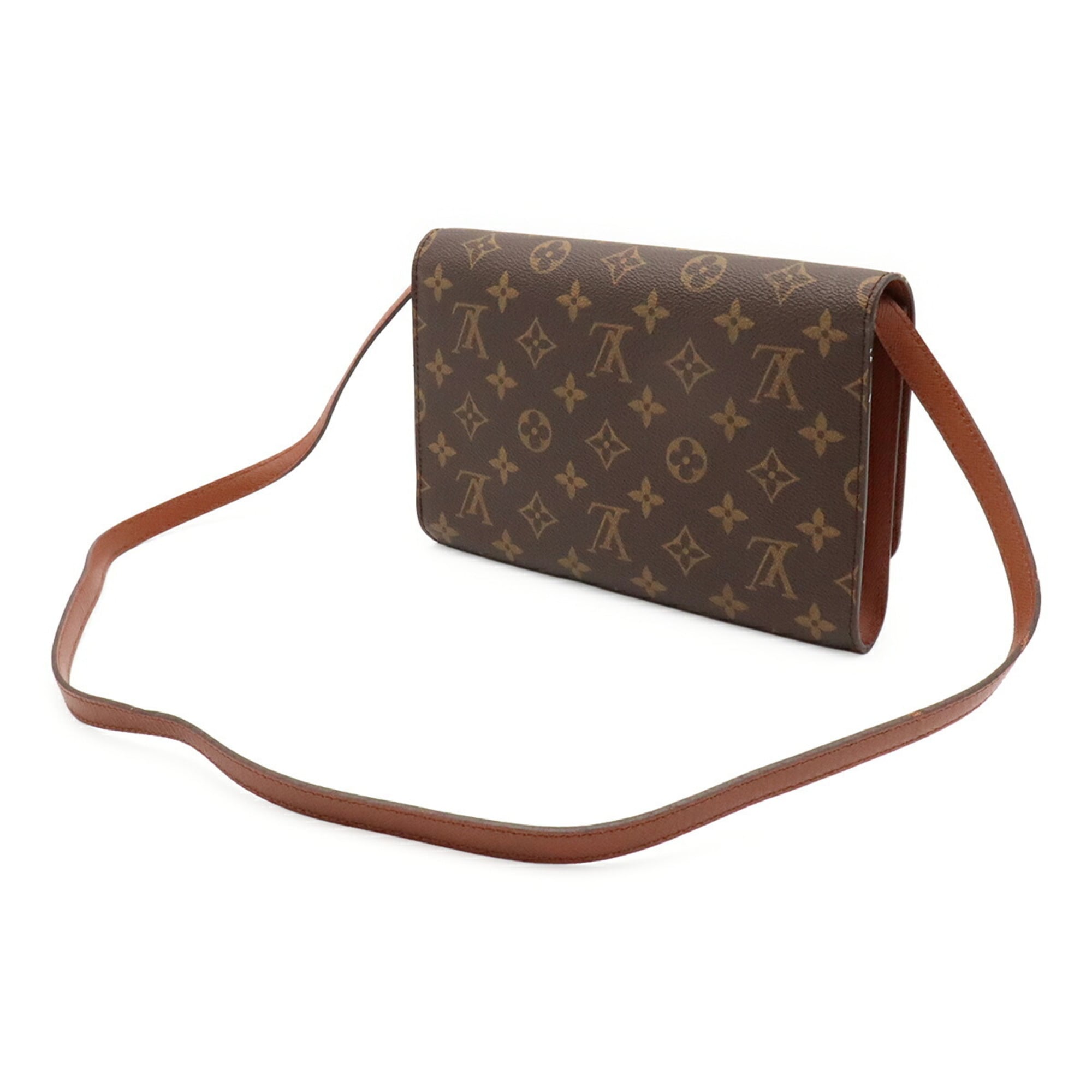 Louis Vuitton Brown Monogram Canvas Pvc Coated Canvas Clutch Bag Shoulder Bag (Pre-Owned)