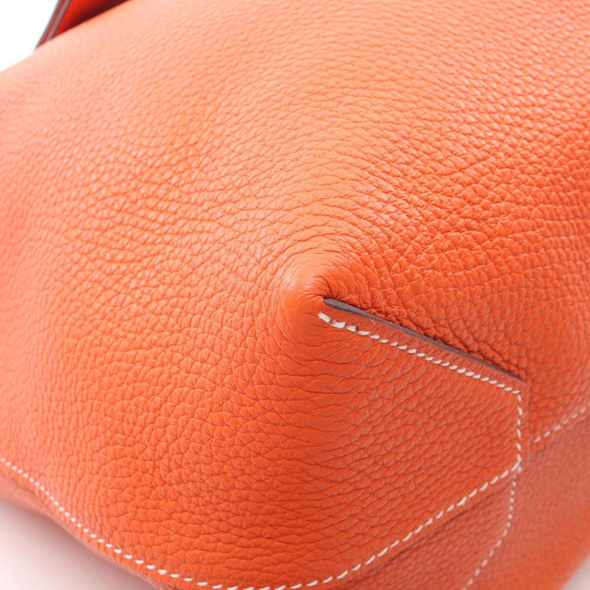Hermes Orange Taurillon Clemence Leather Leather Tote Bag (Pre-Owned)