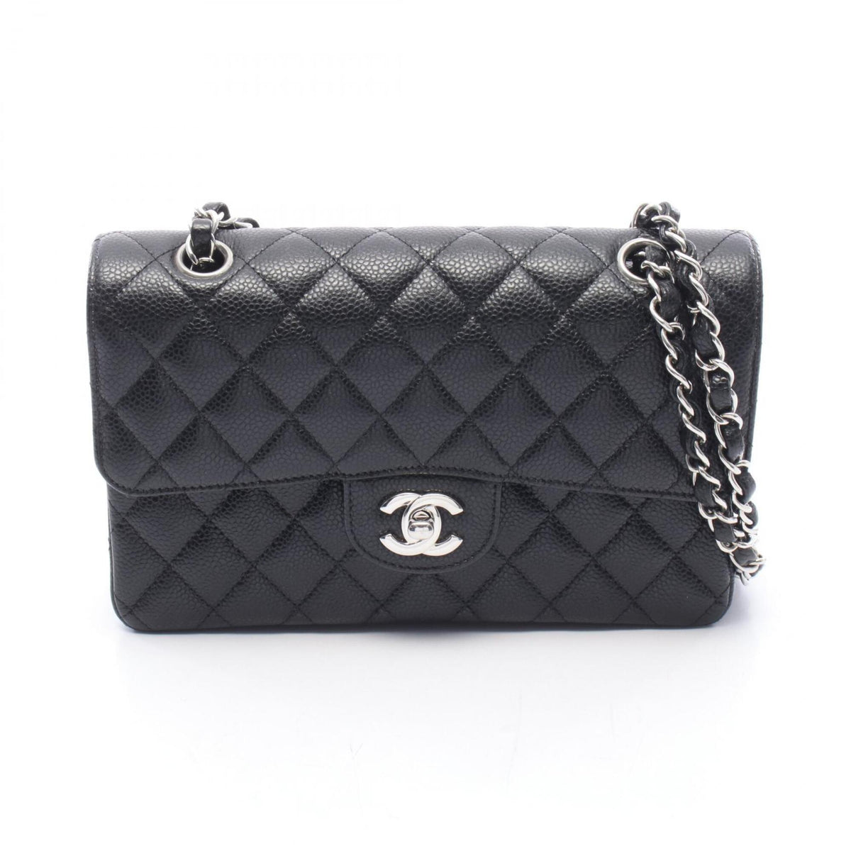 Chanel Black Grained Calfskin Handbag Shoulder Bag (Pre-Owned)