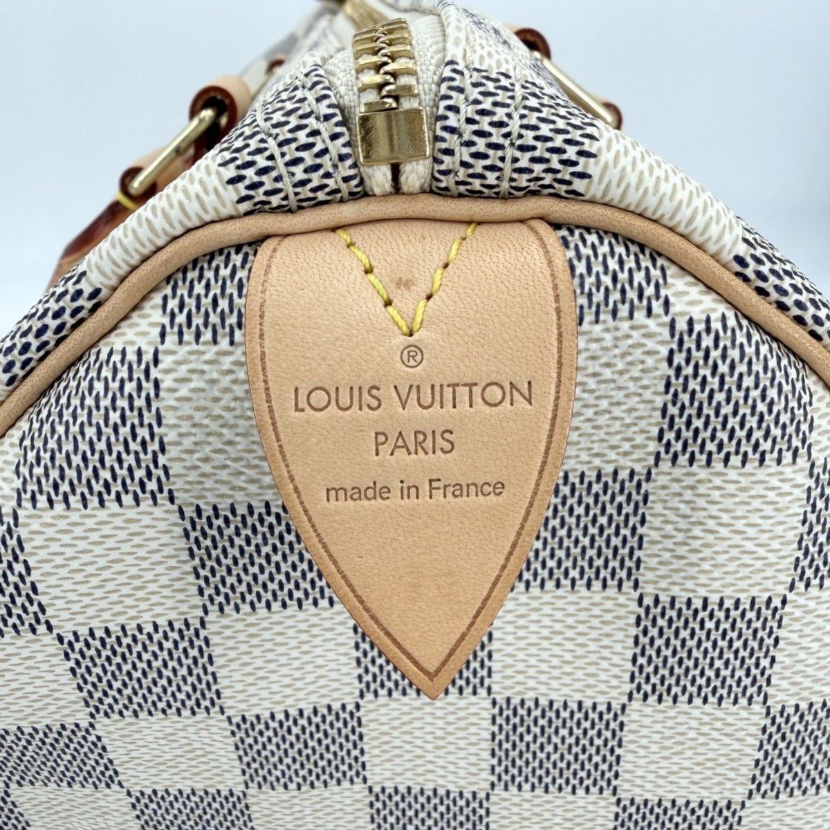 Louis Vuitton Gray White Damier Azur Boston Bag Handbag (Pre-Owned)