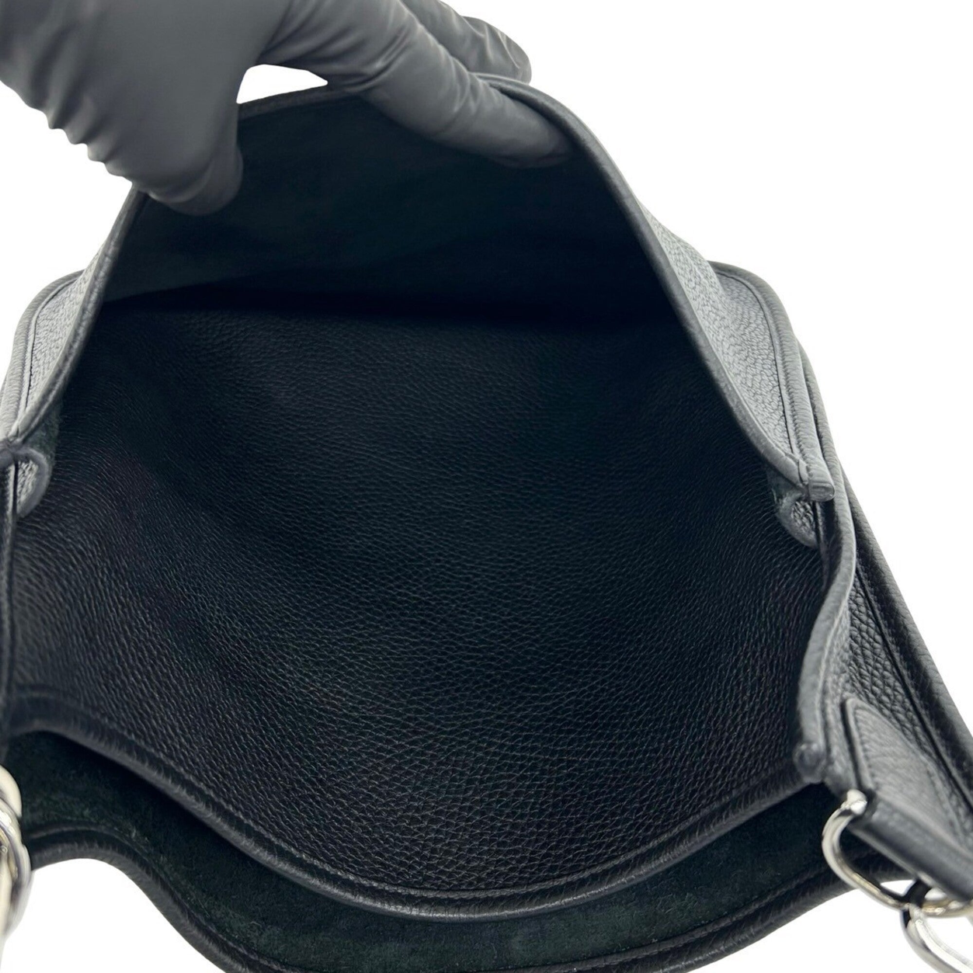 Hermes Black Taurillon Clemence Leather Shoulder Bag Tote Bag (Pre-Owned)