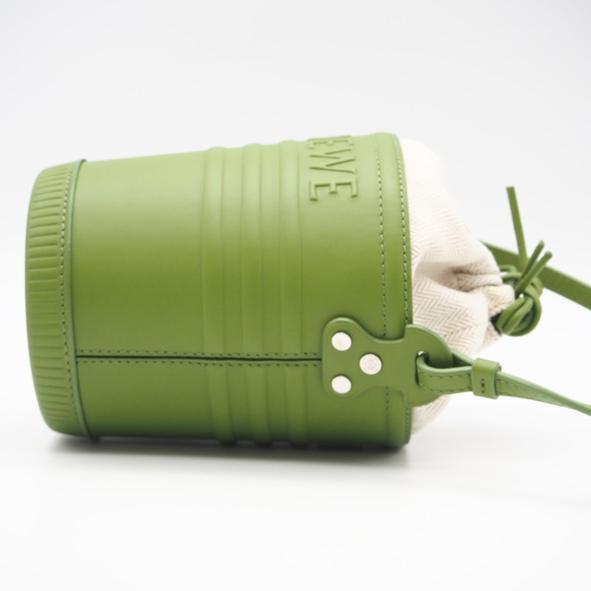Loewe Green Canvas Leather Shoulder Bag (Pre-Owned)