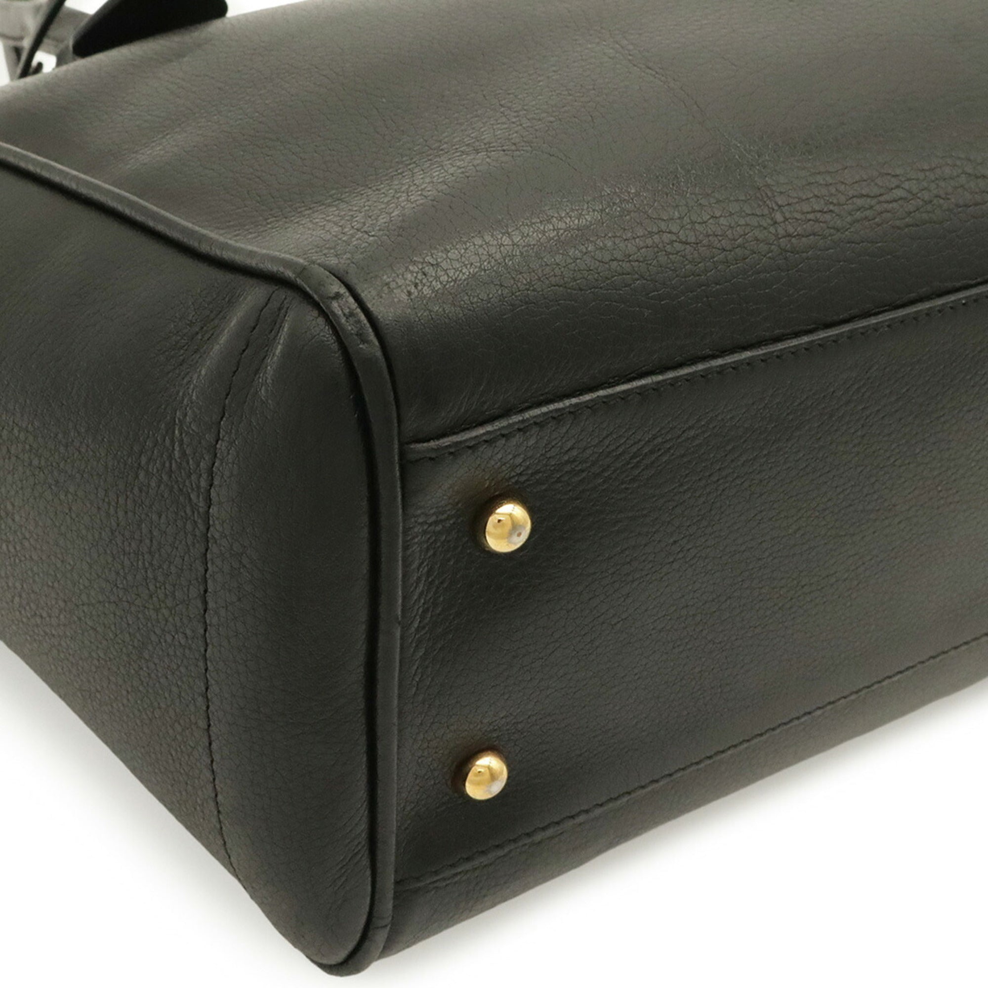 Loewe Black Leather Handbag Tote Bag (Pre-Owned)