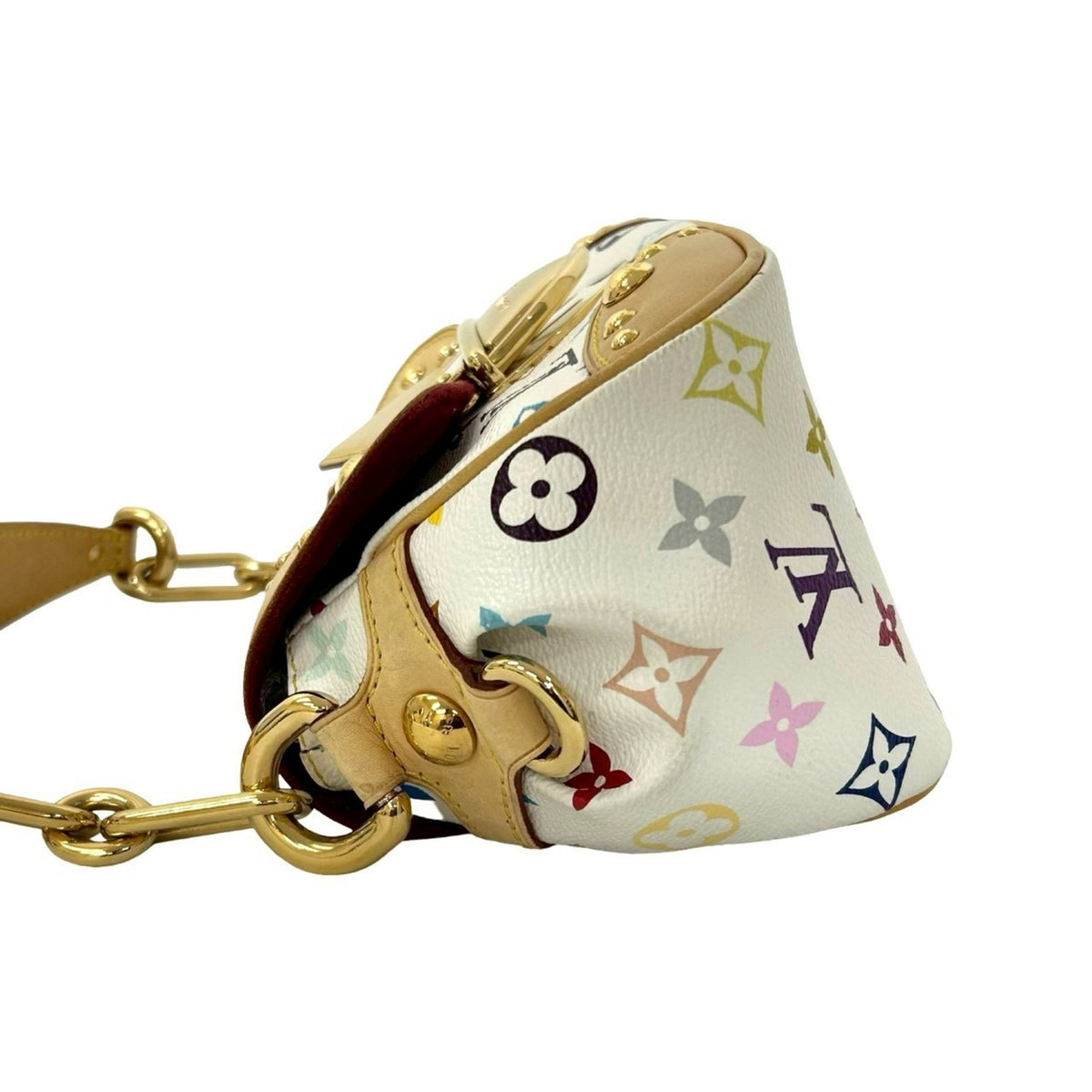 Louis Vuitton White Leather Pvc Shoulder Bag (Pre-Owned)