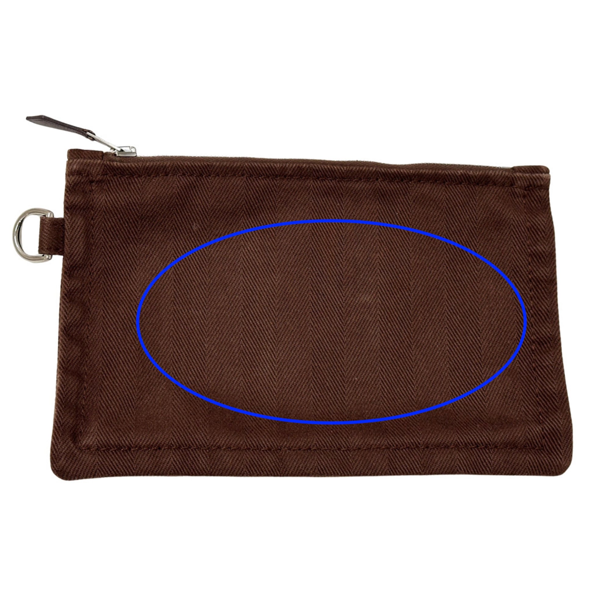 Hermes Brown White Canvas Handbag Pouch (Pre-Owned)