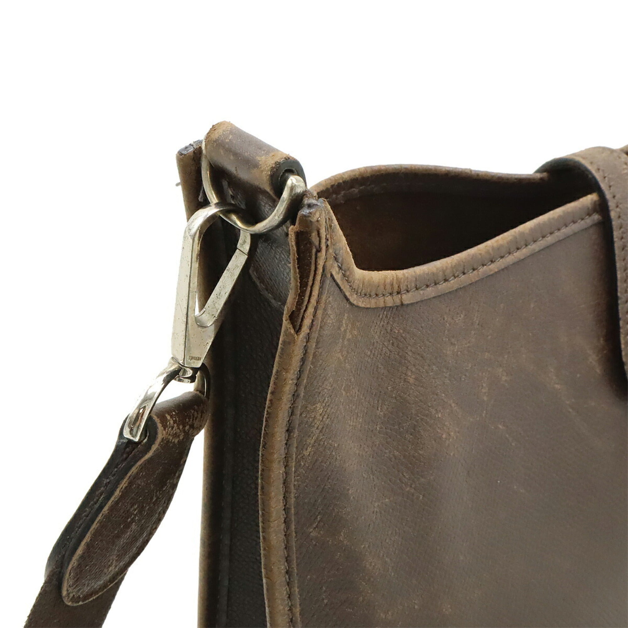 Hermes Dark Brown Courchevel Leather Shoulder Bag (Pre-Owned)