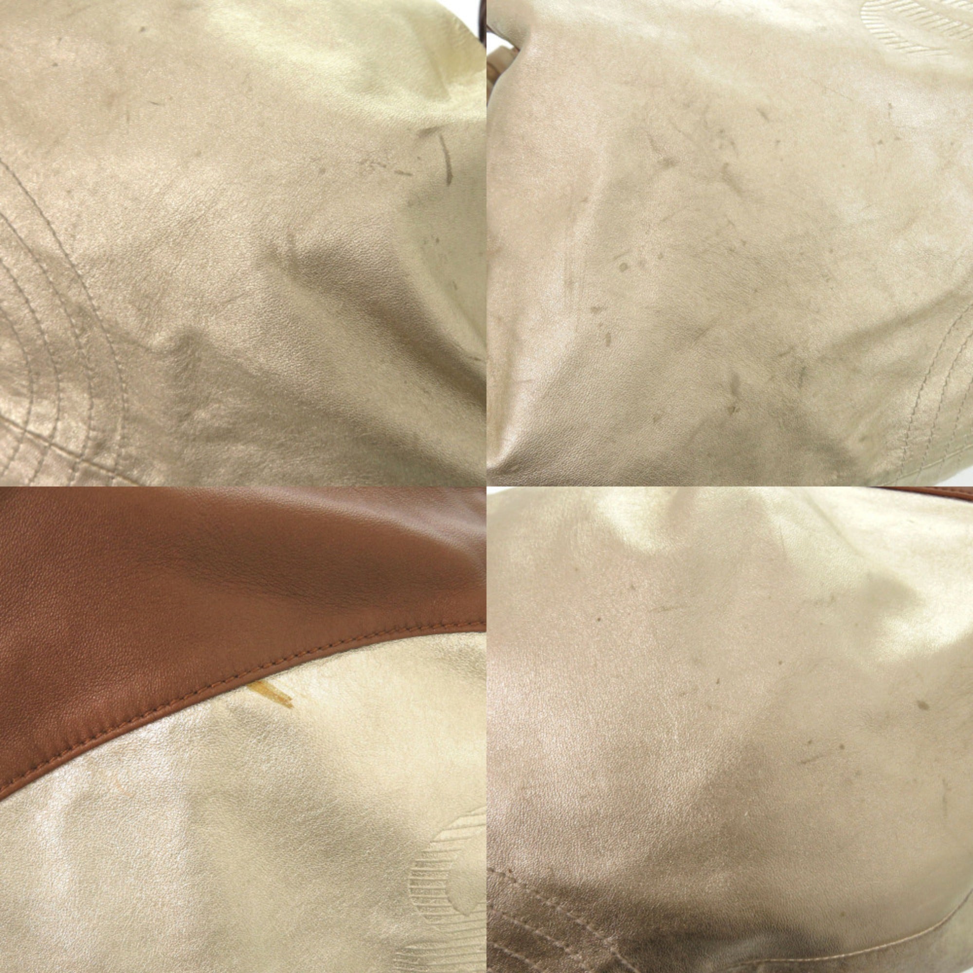 Loewe Brown Gold Leather Handbag (Pre-Owned)