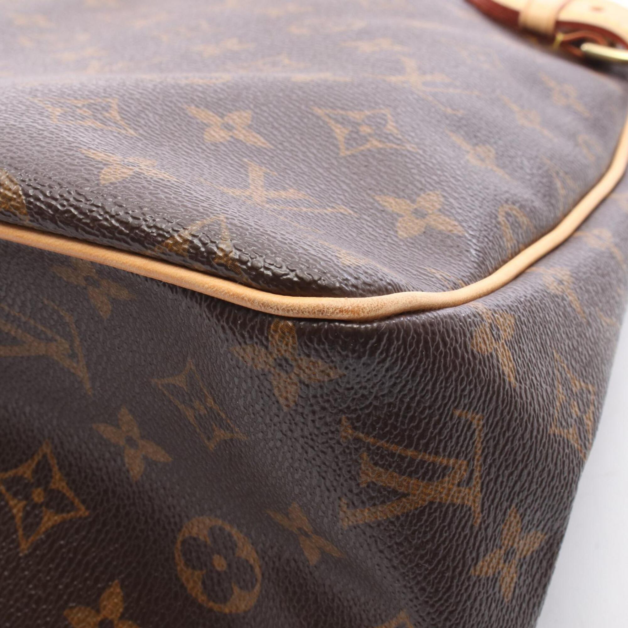 Louis Vuitton Monogram Brown Coated Canvas Leather Tote Bag (Pre-Owned)