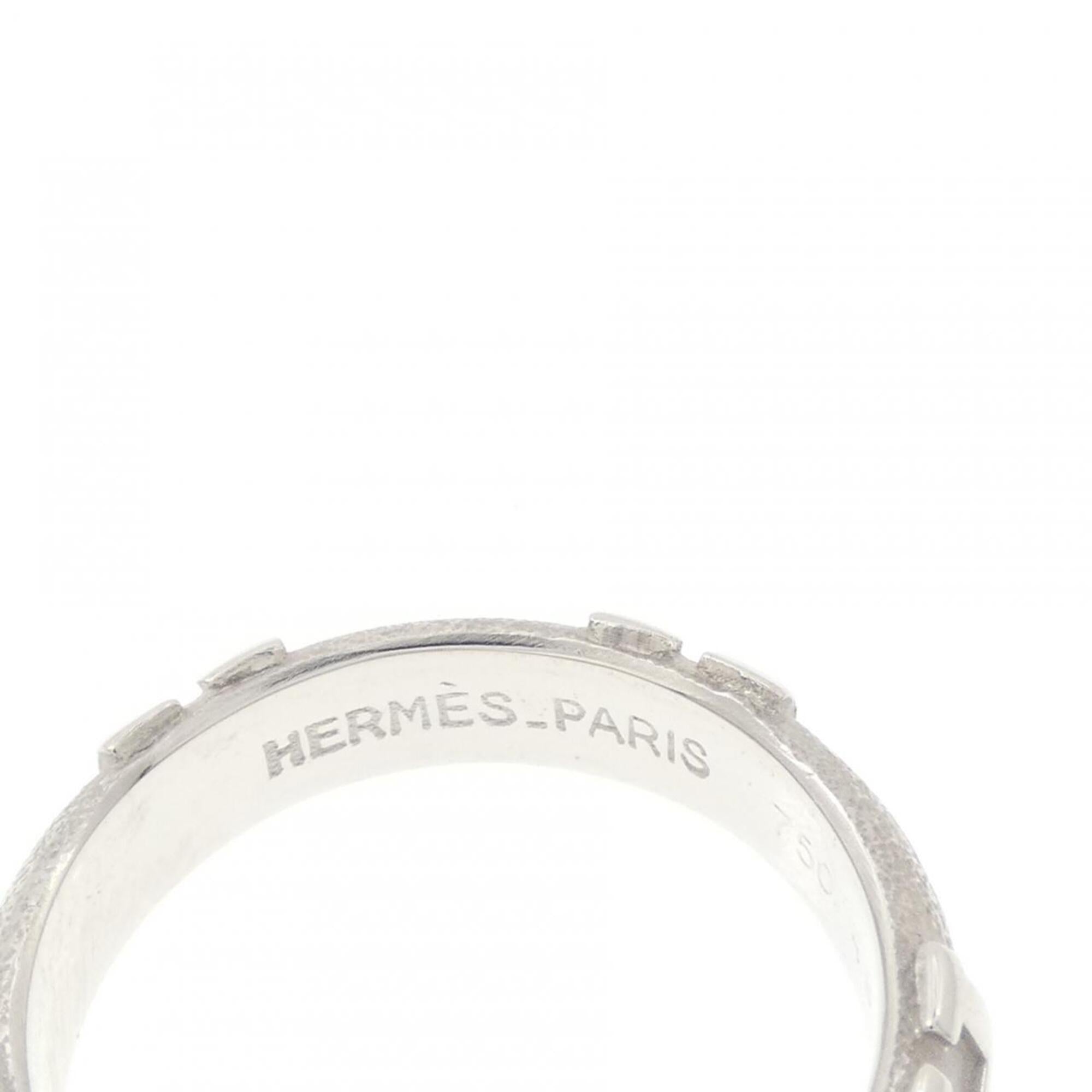 Hermes White Gold White Gold (18K) Band Ring (Pre-Owned)