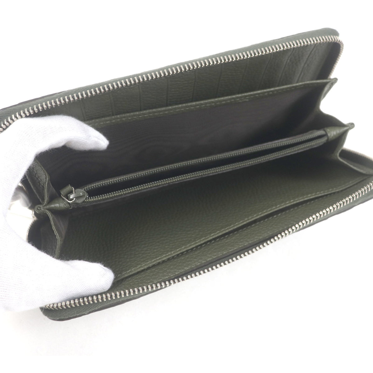 Gucci Khaki Leather Long Wallet (Bi-Fold) (Pre-Owned)