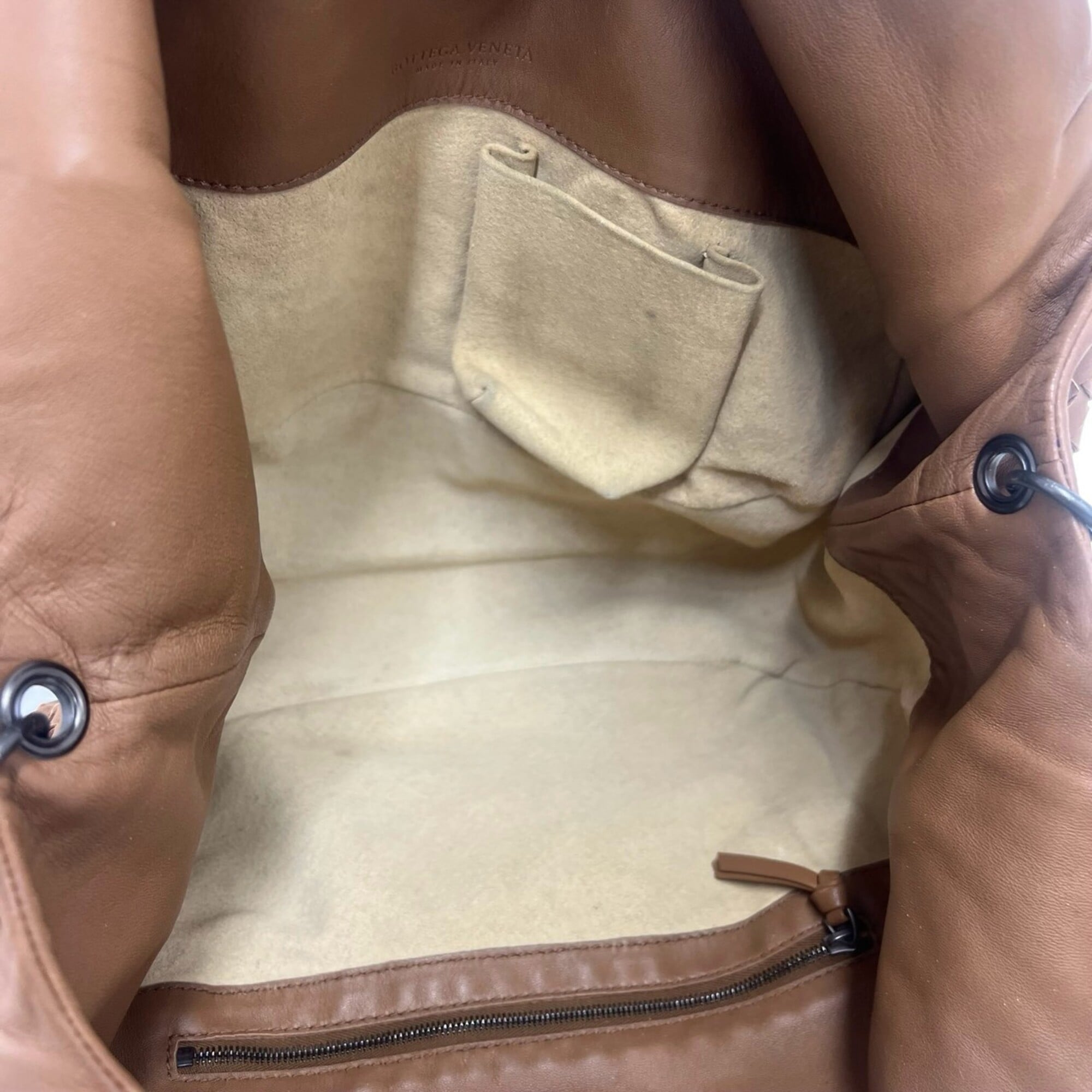 Bottega Veneta Brown Leather Handbag Tote Bag (Pre-Owned)