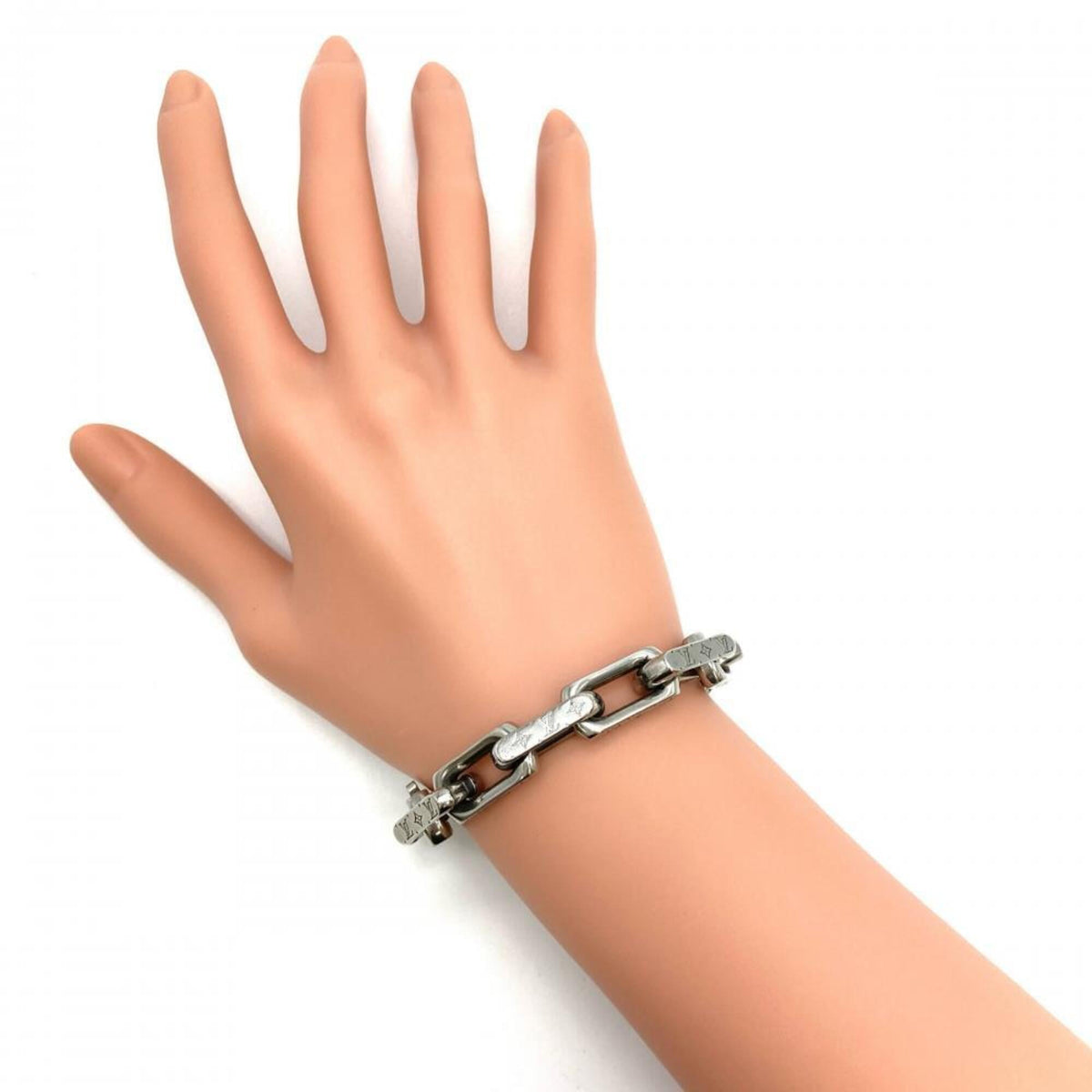 Louis Vuitton Monogram Silver Metal Charm Bracelet (Pre-Owned)