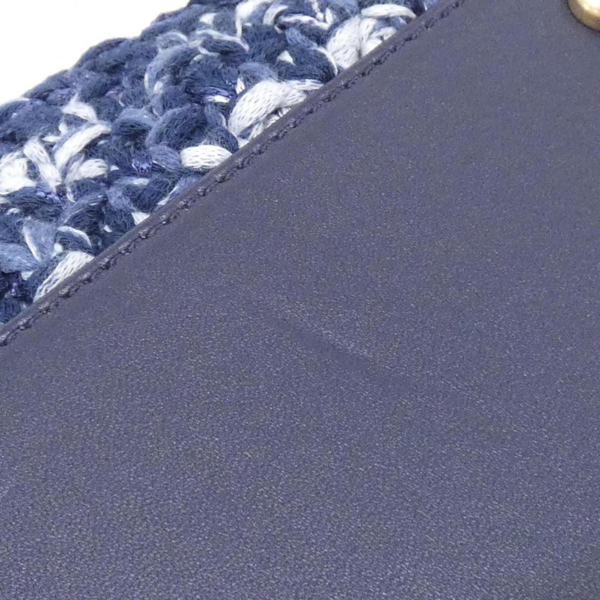 Chanel Navy Tweed Leather Handbag (Pre-Owned)