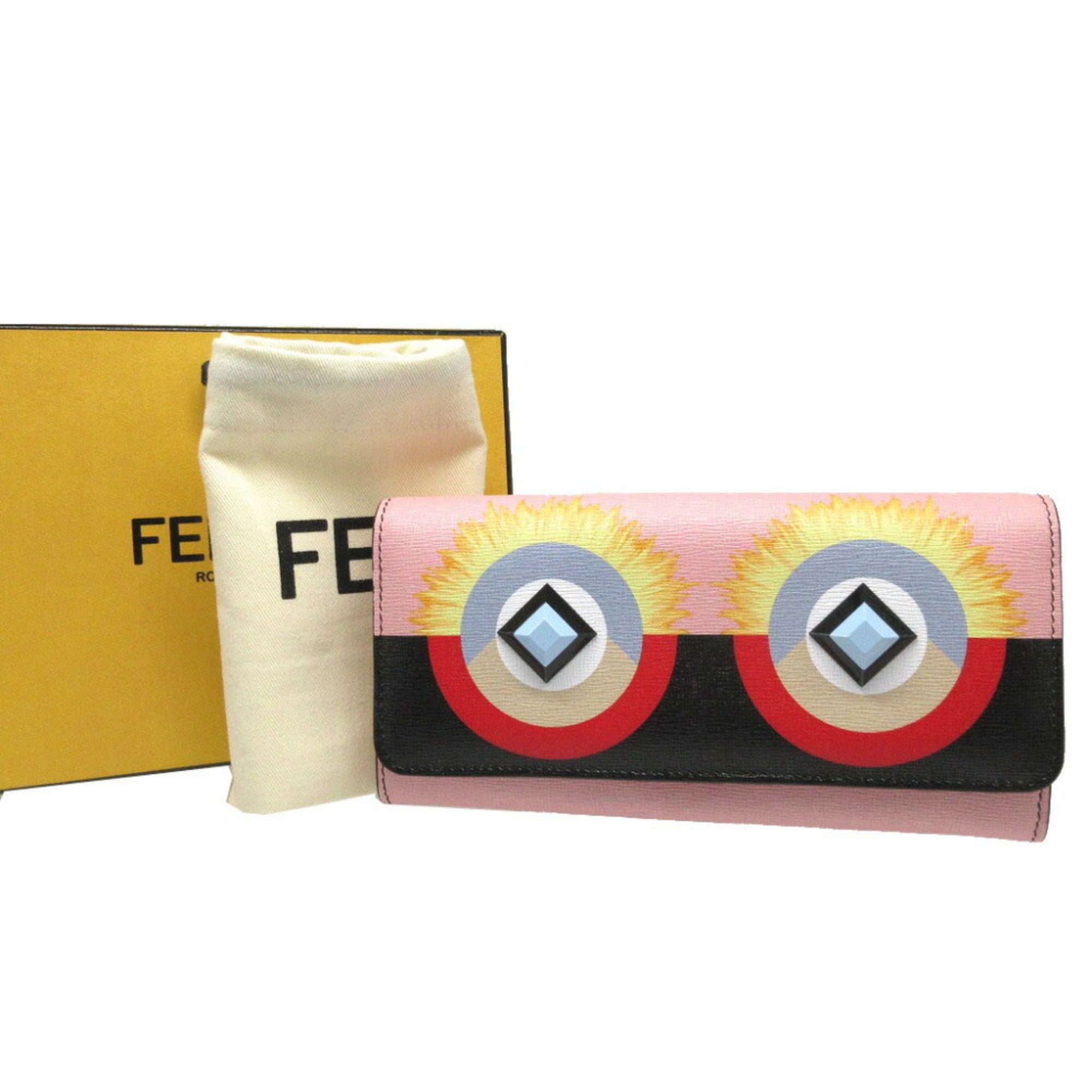 Fendi Pink Leather Long Wallet (Bi-Fold) (Pre-Owned)